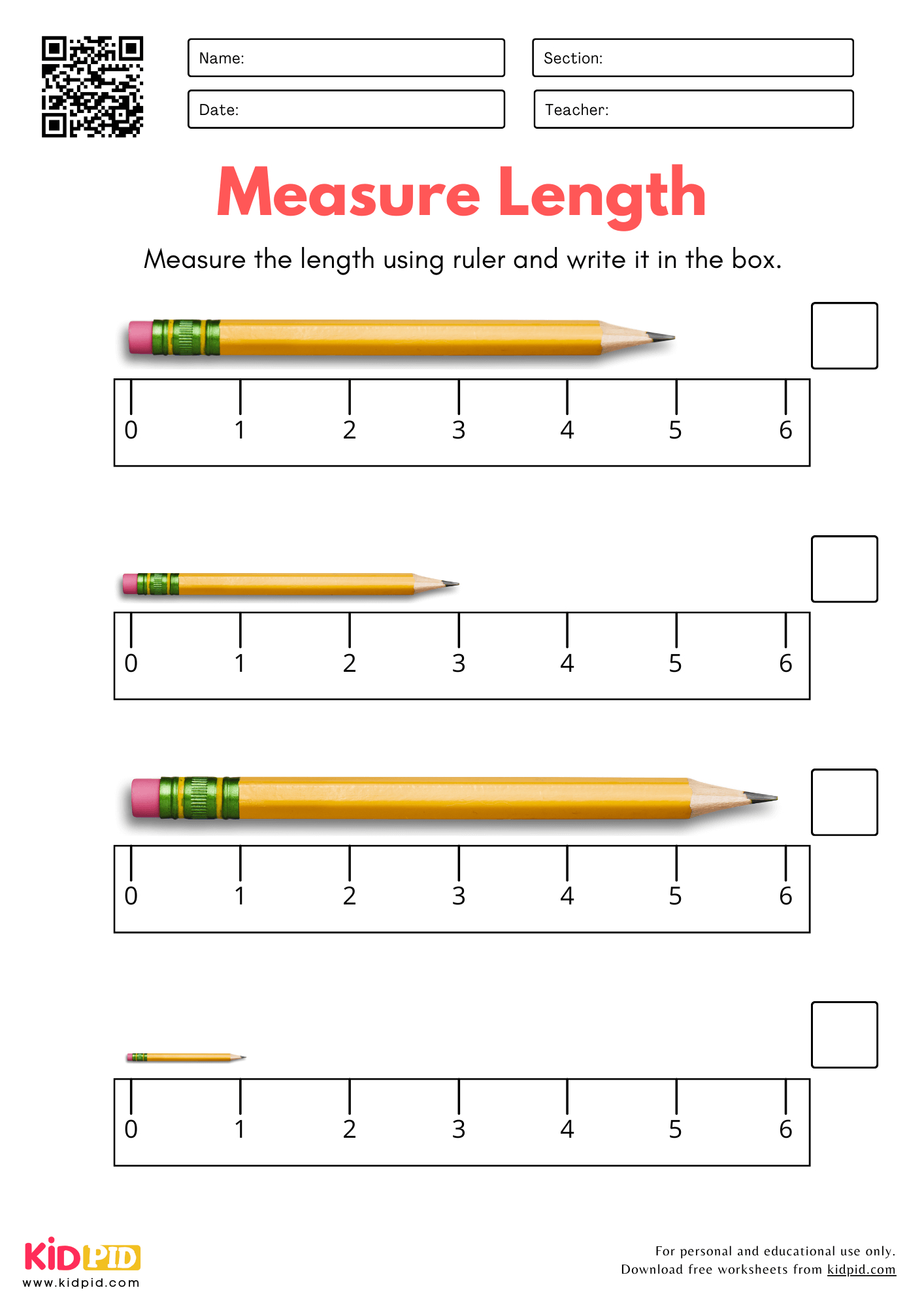 Length And Height Measurement Worksheet For Kindergarten - Kidpid throughout Measuring Height Worksheet Printable