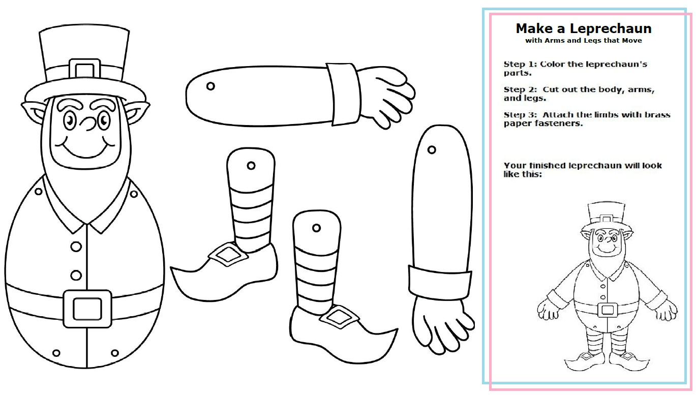 Leprechaun Craft within Build A Leprechaun Printable