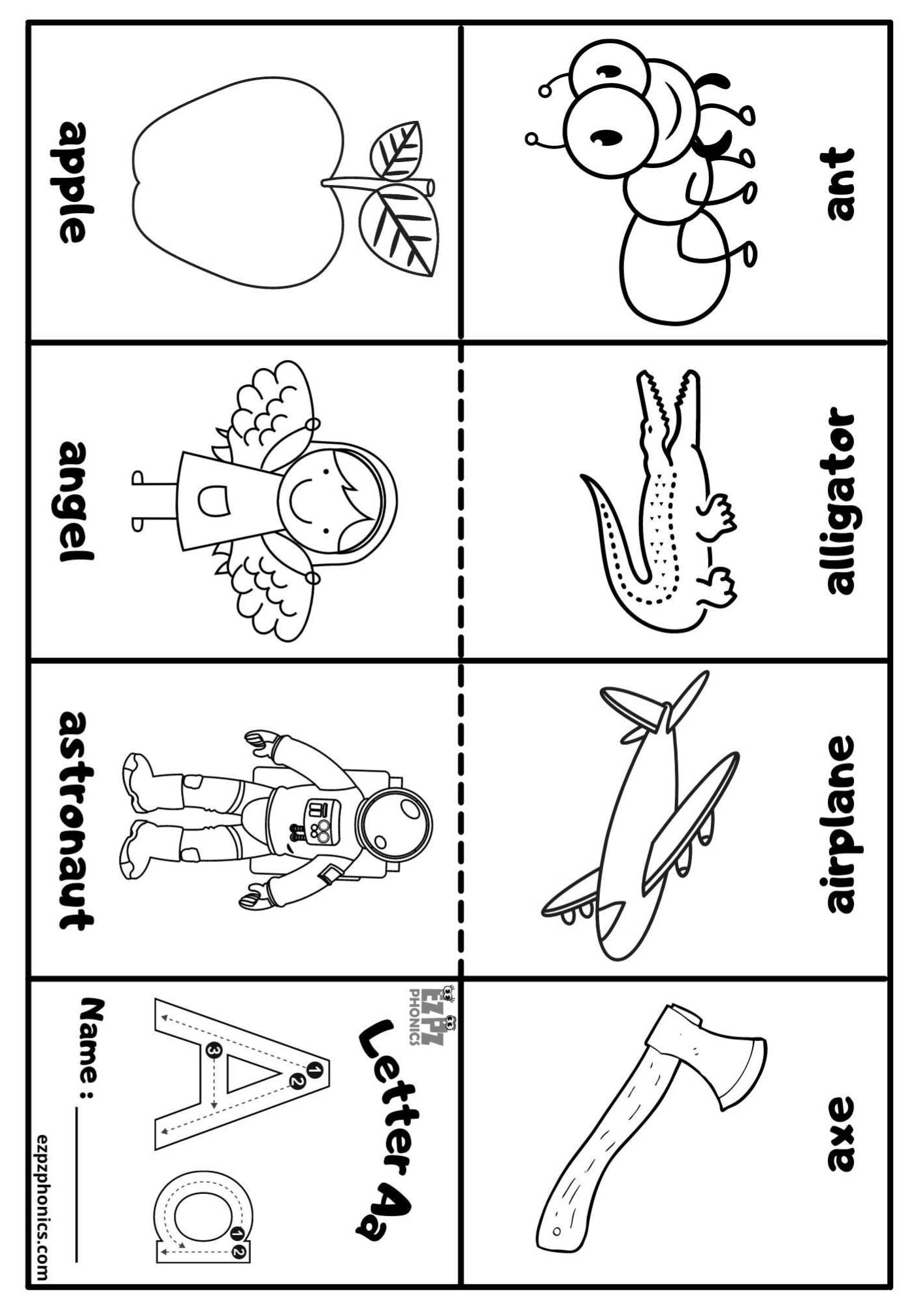 Letter A Mini Coloring Book Free Printable Pdf - Ezpzphonics intended for Letter A Book Printable
