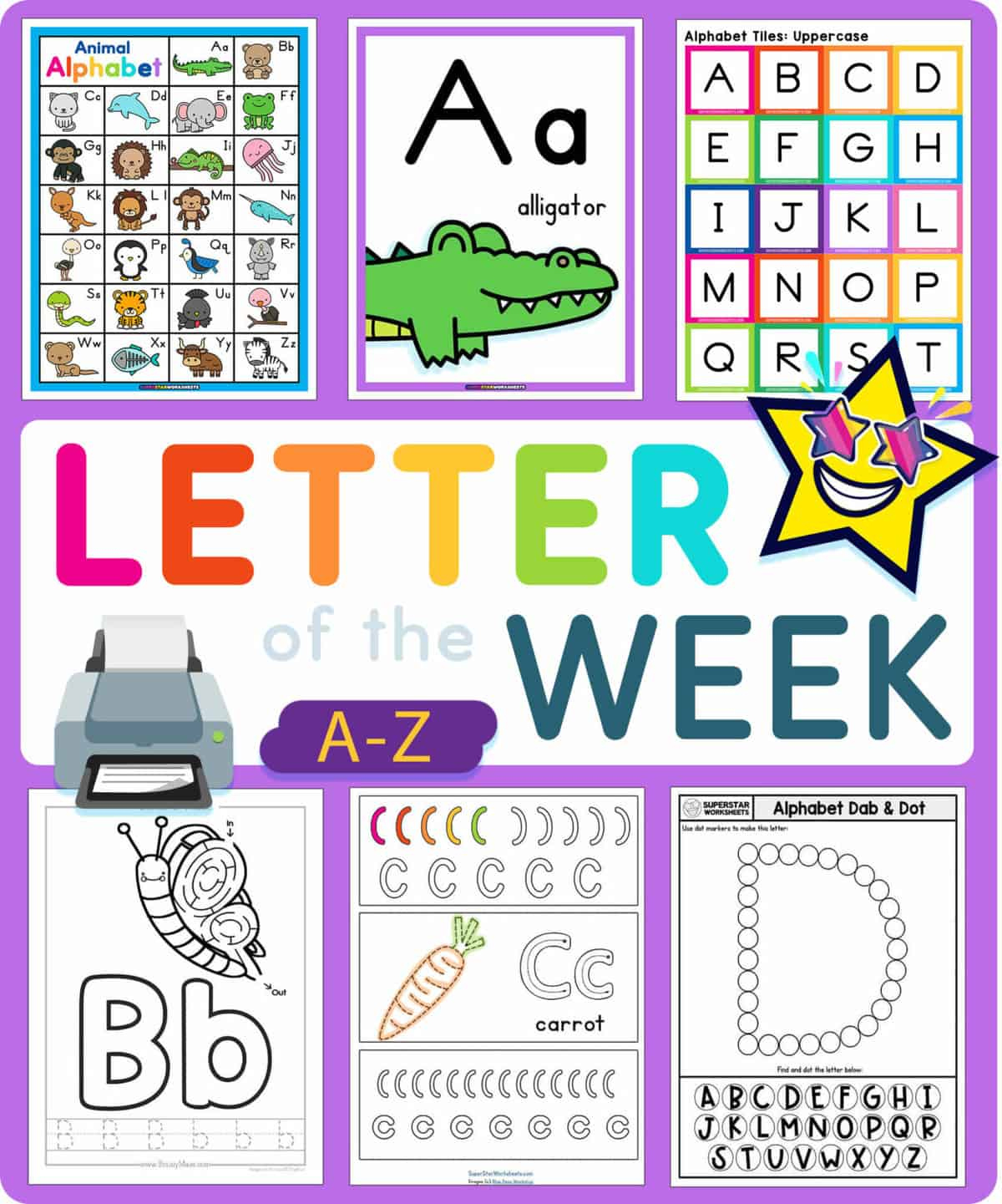 Letter Of The Week - Superstar Worksheets within Letter of the Week Printable