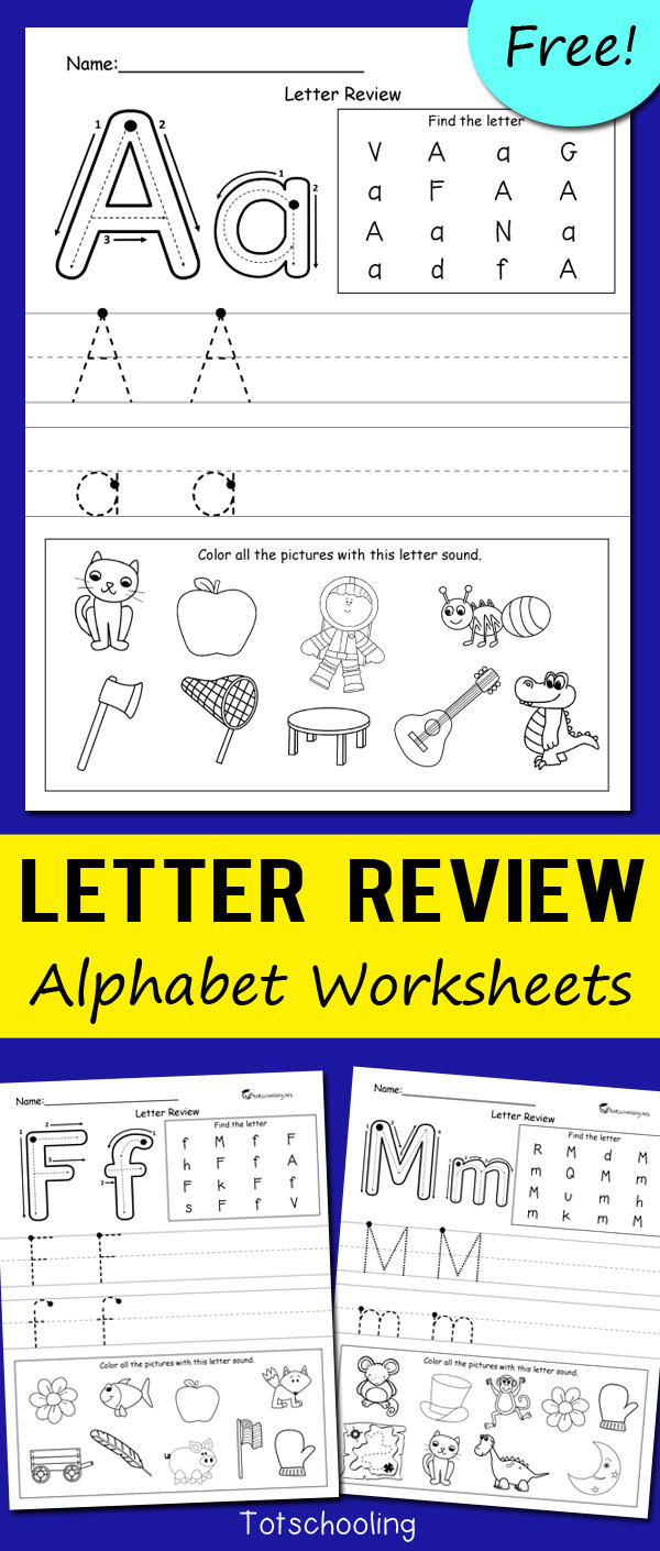 Letter Review Alphabet Worksheets | Totschooling - Toddler inside Totschooling Net Free Printables