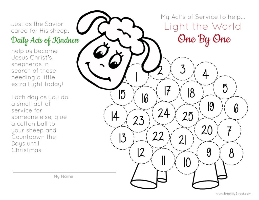Light The World Oneone Kid-Friendly Service Printable Idea regarding Light the World Printables