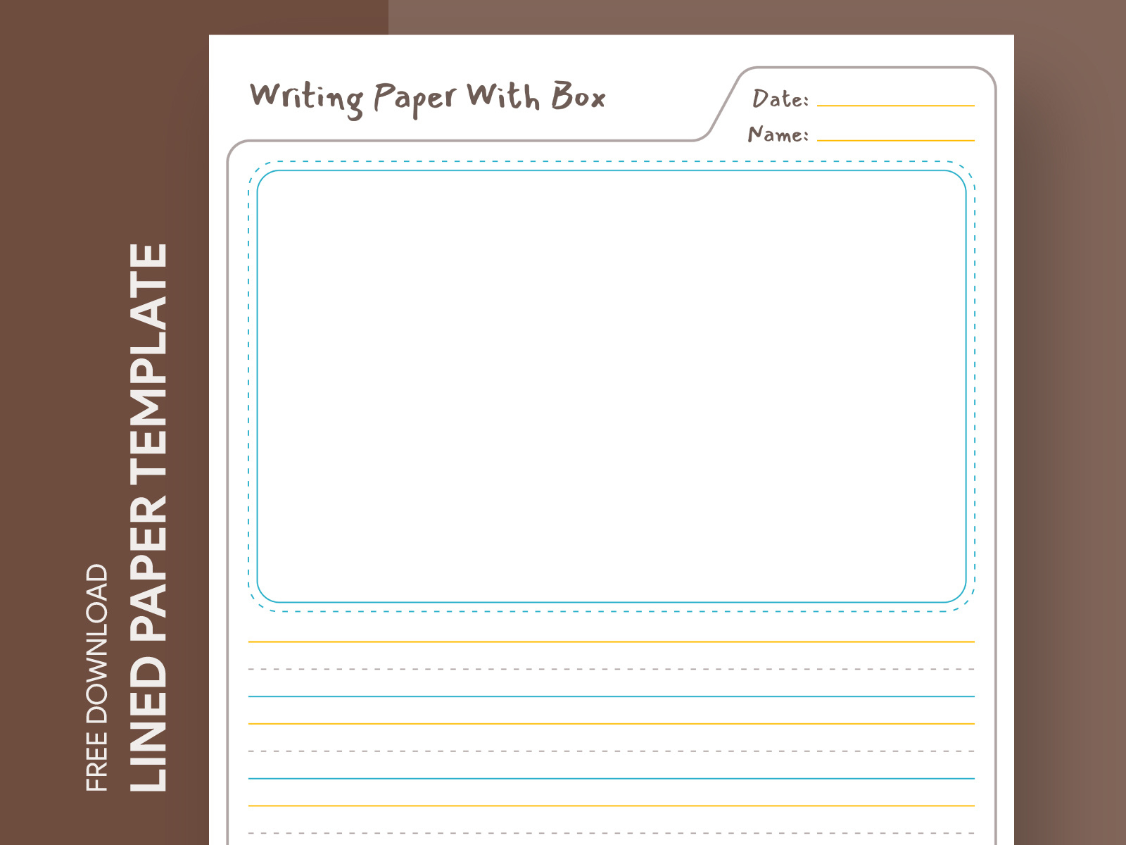 Lined Paper With Picture Box Free Google Docs Templategdoc On with regard to Printable Writing Paper With Picture Box