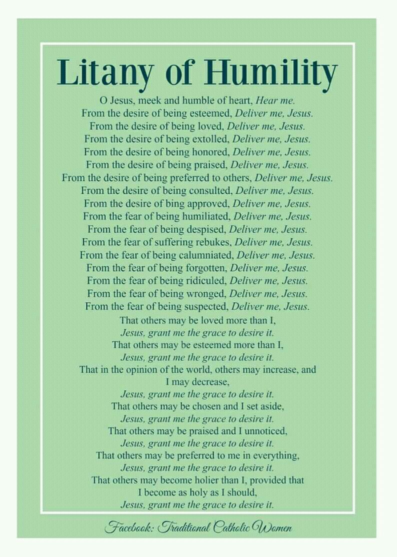 Litany Of Humility: A Powerful Catholic Prayer within Litany of Humility Printable
