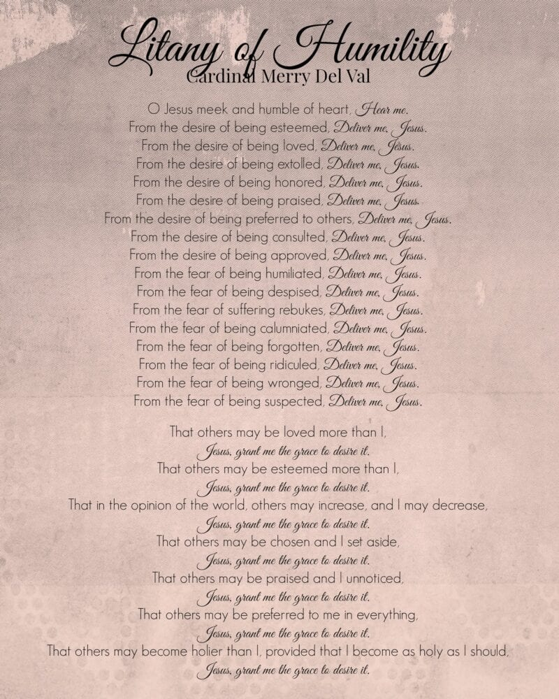 Litany Of Humility {Free Printable} regarding Litany Of Humility Printable
