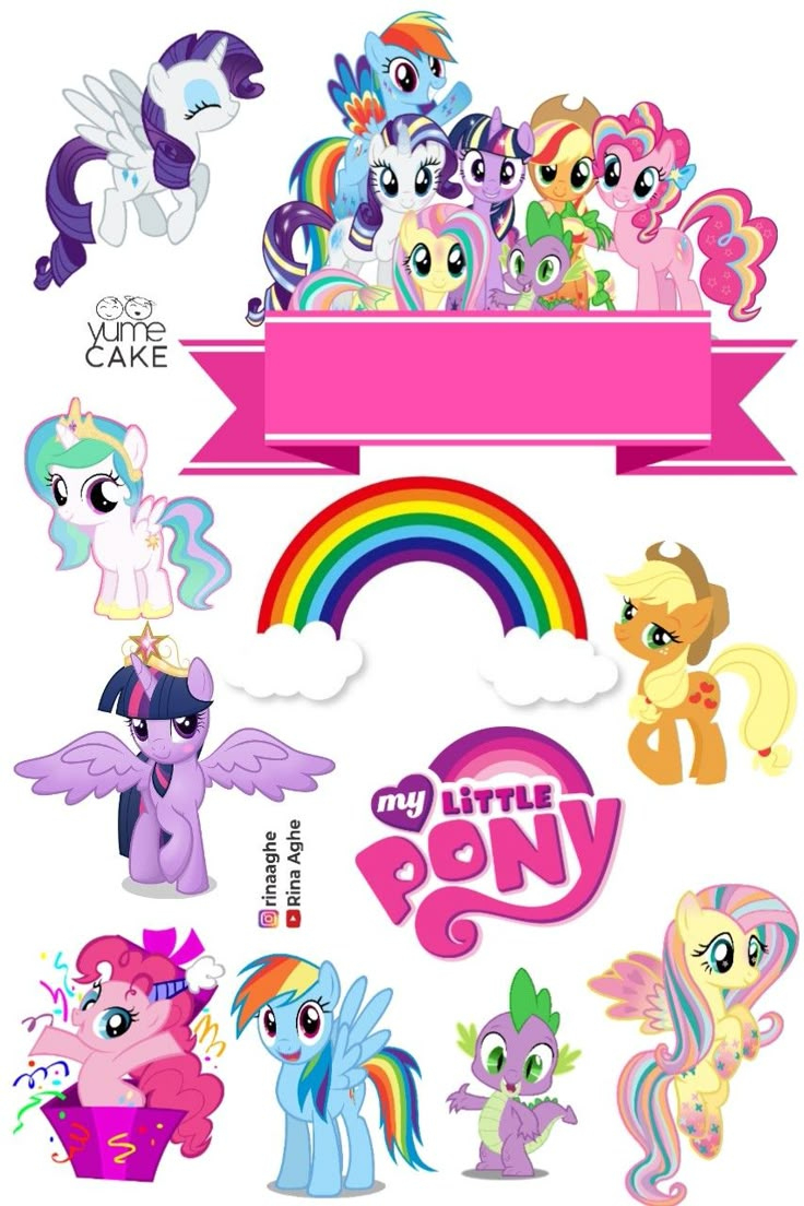 Little Pony Topper Cake Printable pertaining to Print Little Pony Cake Topper Printable