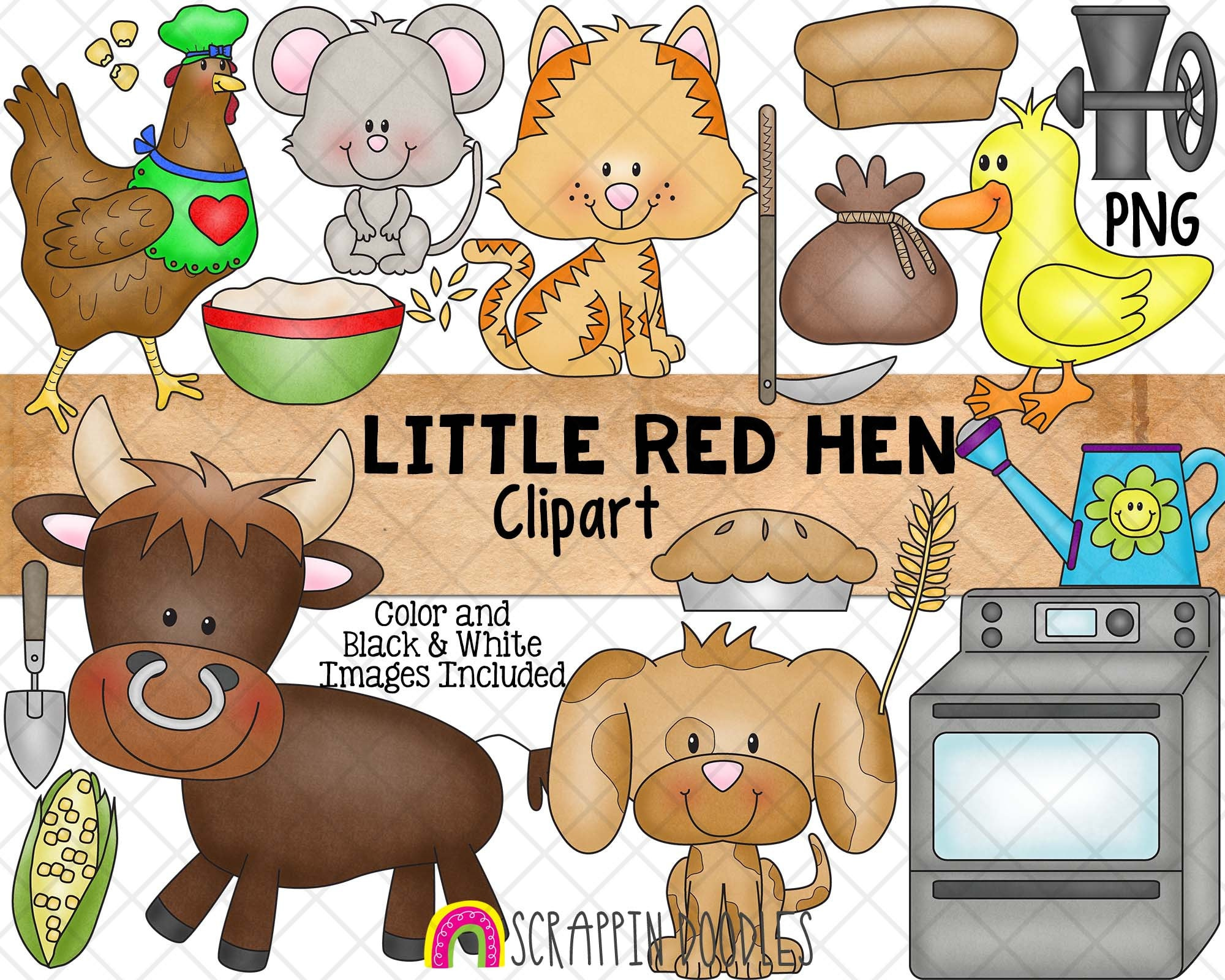 Little Red Hen Clipart - Nursery Rhyme - Fairy Tale Graphics inside Free Printable Little Red Hen Characters Printables