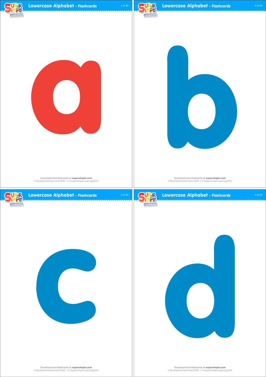 Lowercase Alphabet Flashcards - Super Simple throughout Free Printable Printable Lowercase Alphabet Flash Cards