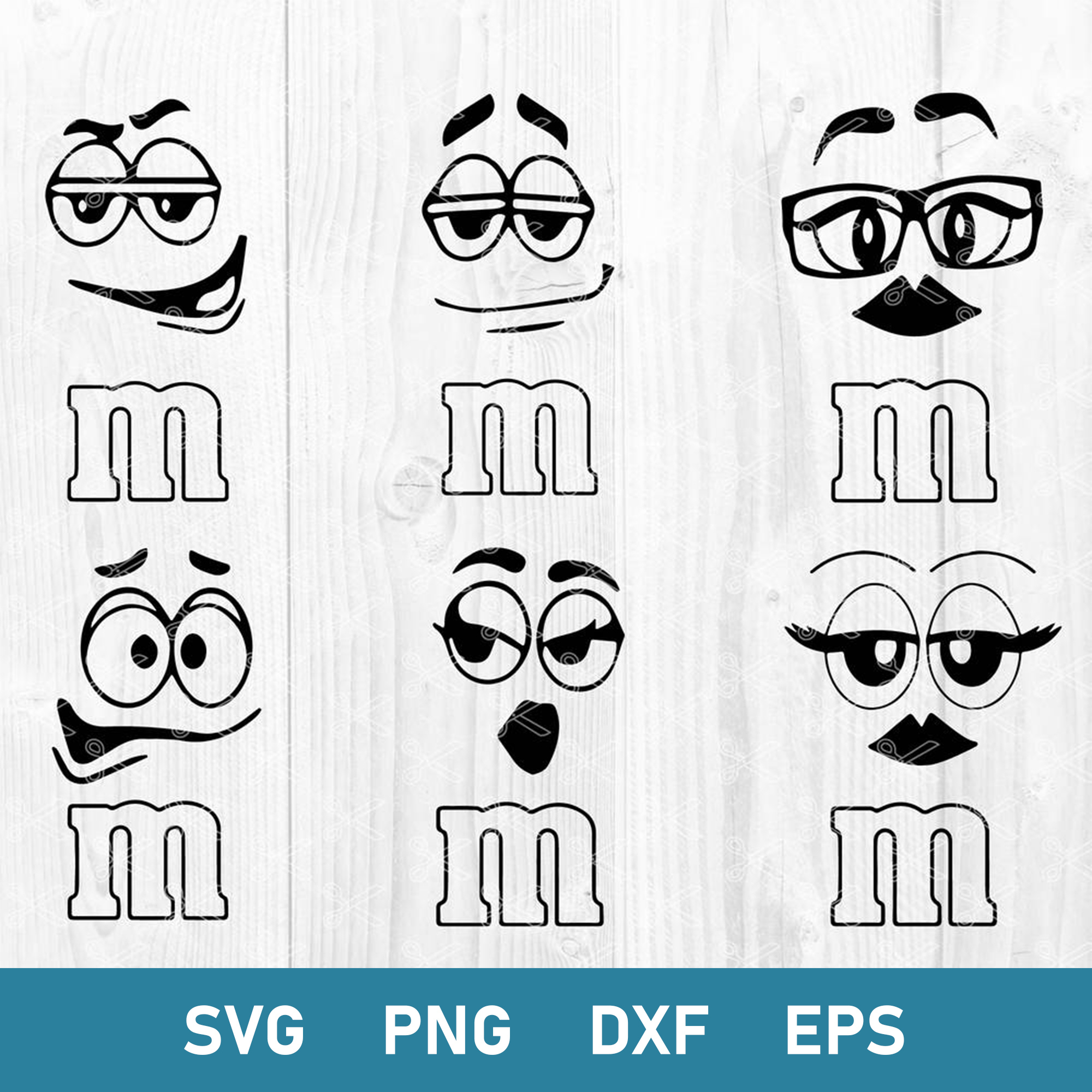 M And M Face Bundle Svg, M And M Face Svg, M&amp;M Faces Svg, M'S Face Letter M  Logo Svg, Png Dxf Eps File within Printable M M Faces Svg Free