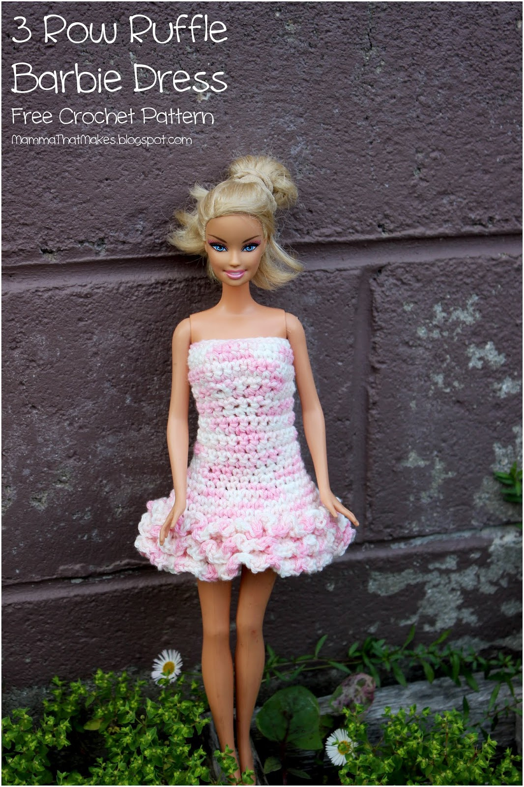 Mamma That Makes: Barbie Dress - 3 Row Ruffle Dress within Printable Barbie Crochet Ball Gown Patterns Free
