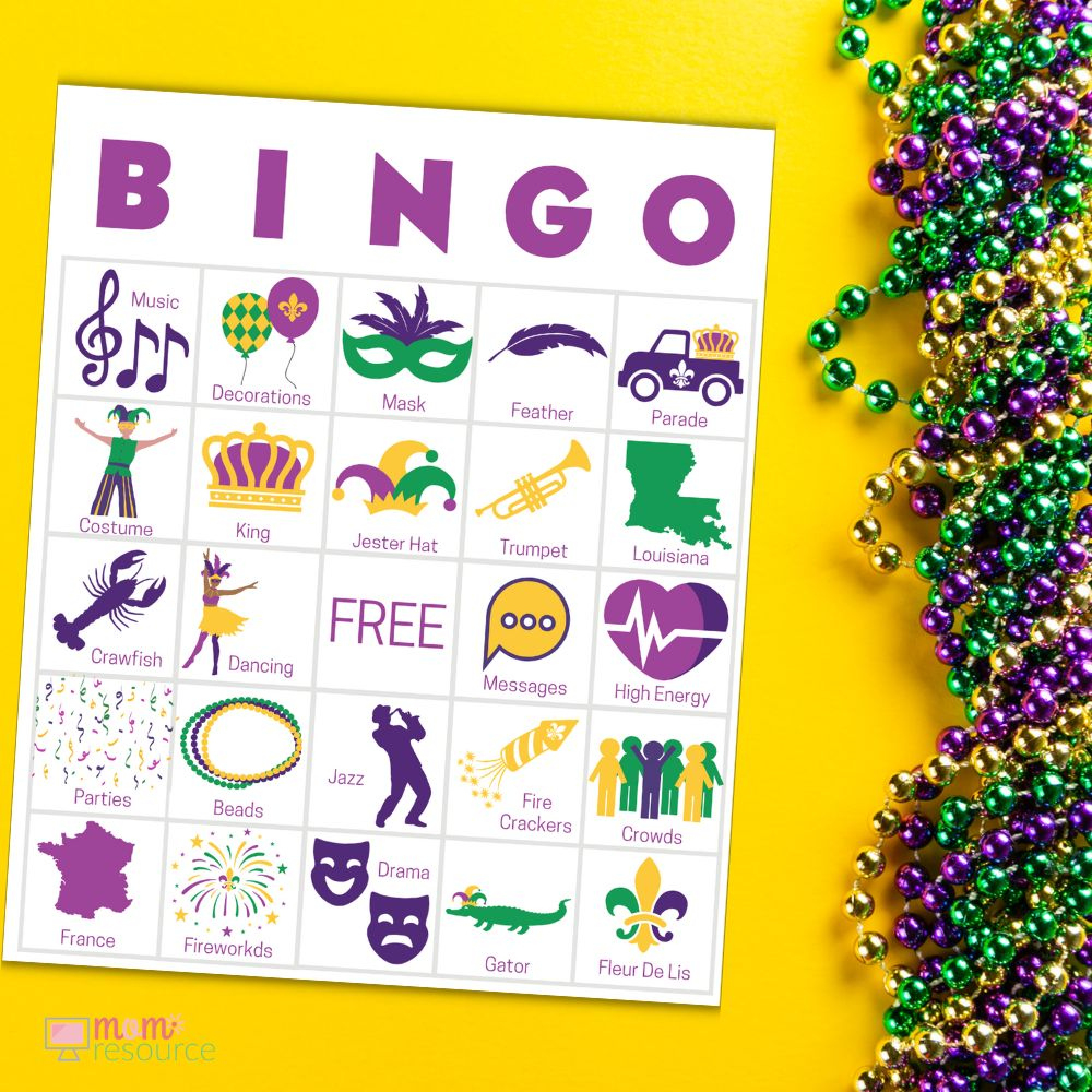Mardi Gras Party Games - Fun Printable Game For Up To 200 with Free Printable Mardi Gras Games