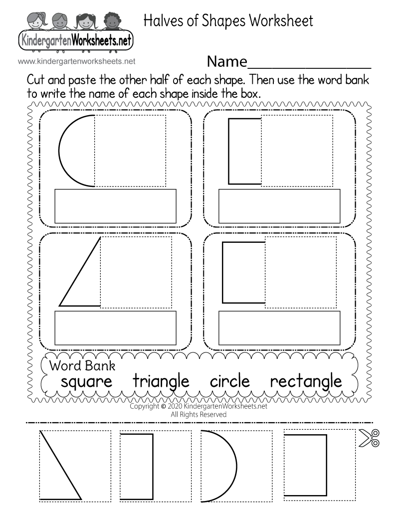 Matching Halves Of Shapes Worksheet - Free Printable, Digital, &amp;amp; Pdf with regard to Printable Matching Halves of Shapes Worksheet