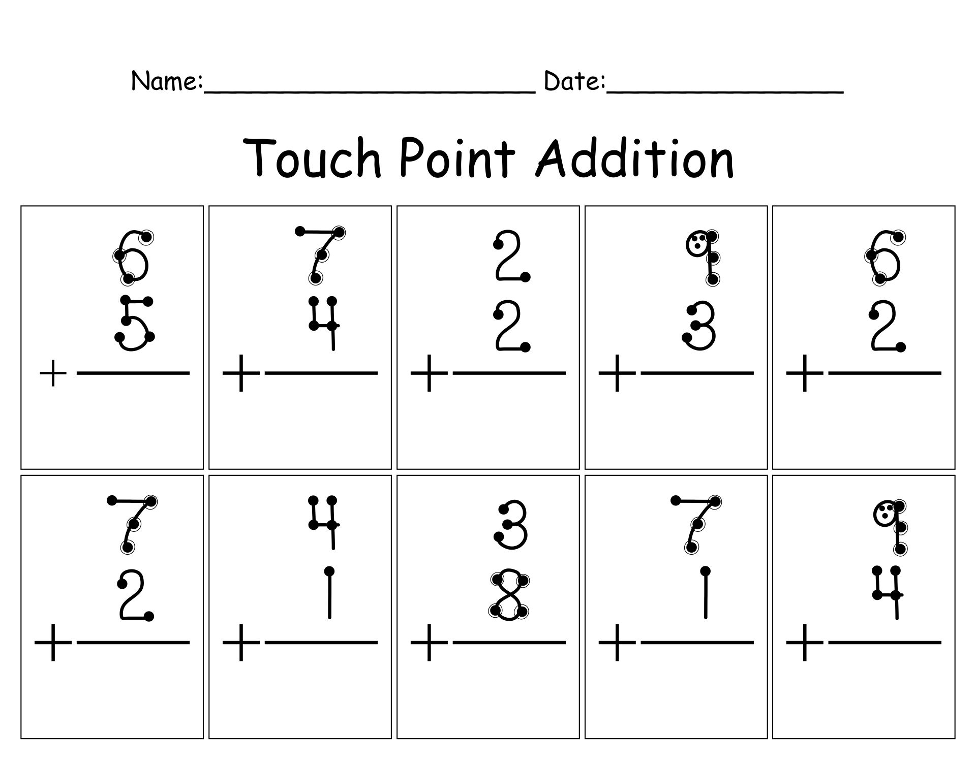 Mathematics: Touch Math | Maybe I Have A Teaching Disability for Free Printable Touchpoint Math Worksheets