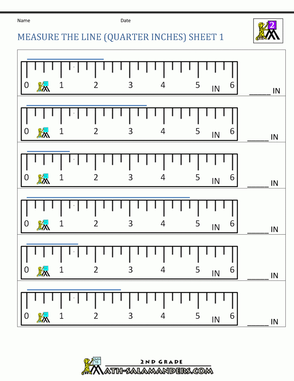 Measurement Math Worksheets - Measuring Length for Inches Worksheet Printable Free
