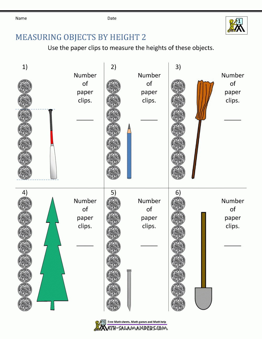Measurement Worksheets For First Grade throughout Measuring Height Worksheet Printable