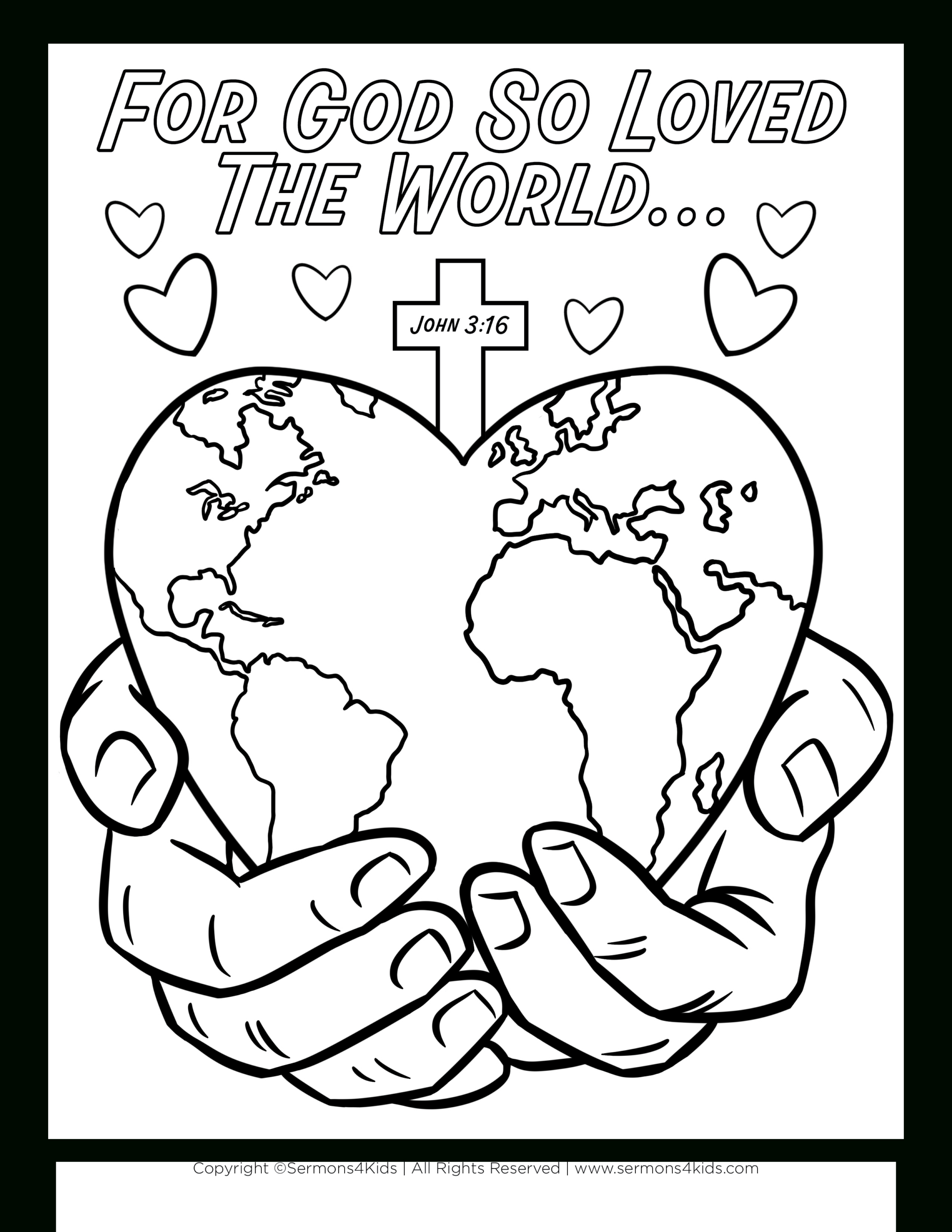 Measuring God&amp;#039;S Love (John 3:16) | Children&amp;#039;S Coloring Page From throughout Printable John 3 16 Activity Sheet