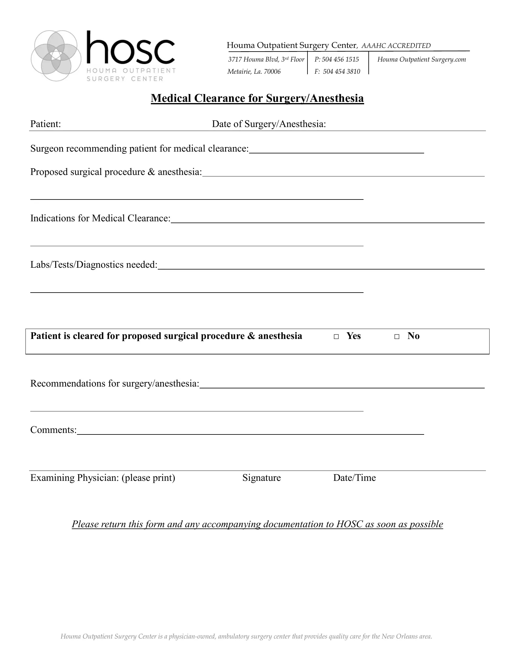 Medical Clearance Form ≡ Fill Out Printable Pdf Forms Online inside Printable Medical Clearance Form For Surgery