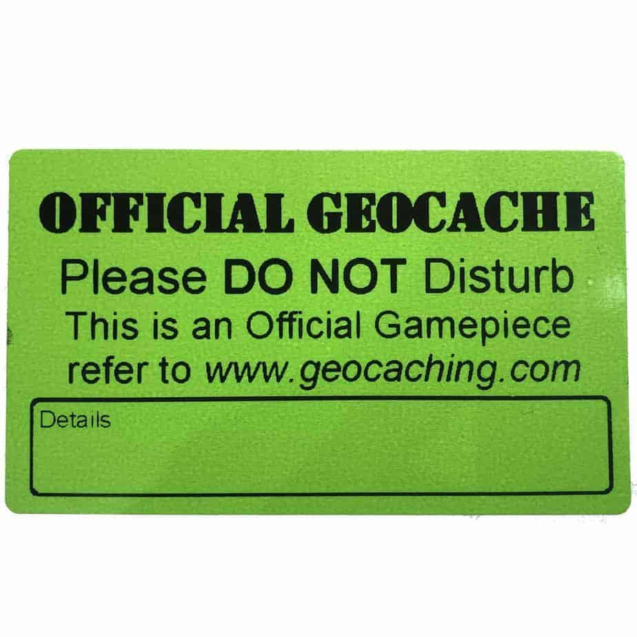 Medium Geocache Label Sticker For Geocaching - Weather Proof Vinyl in Geocache Label Free Printable