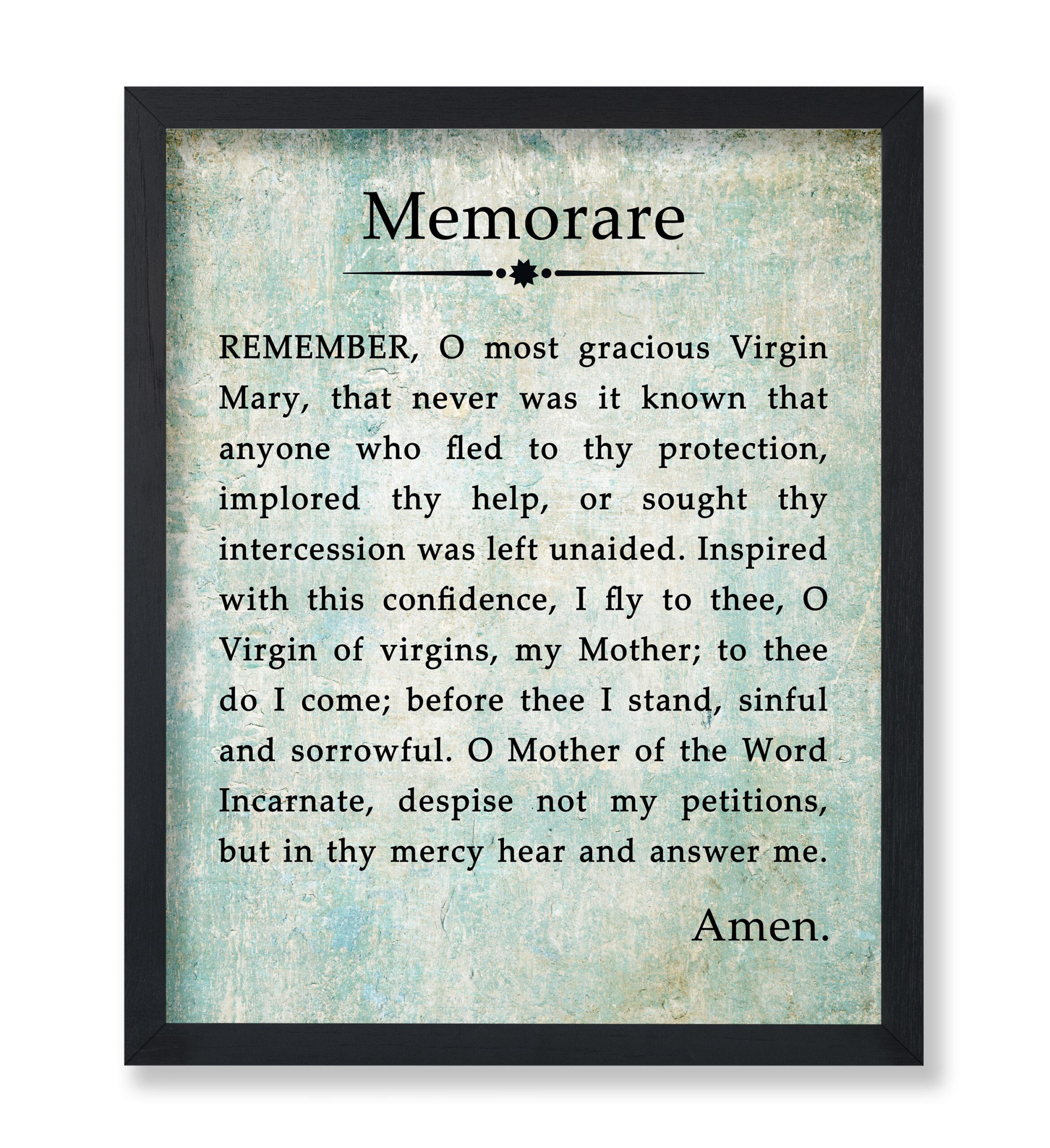 Memorare Poster - Memorare Prayer Print - Motivational Quote Art in Free Printable Memorare Prayer Printable
