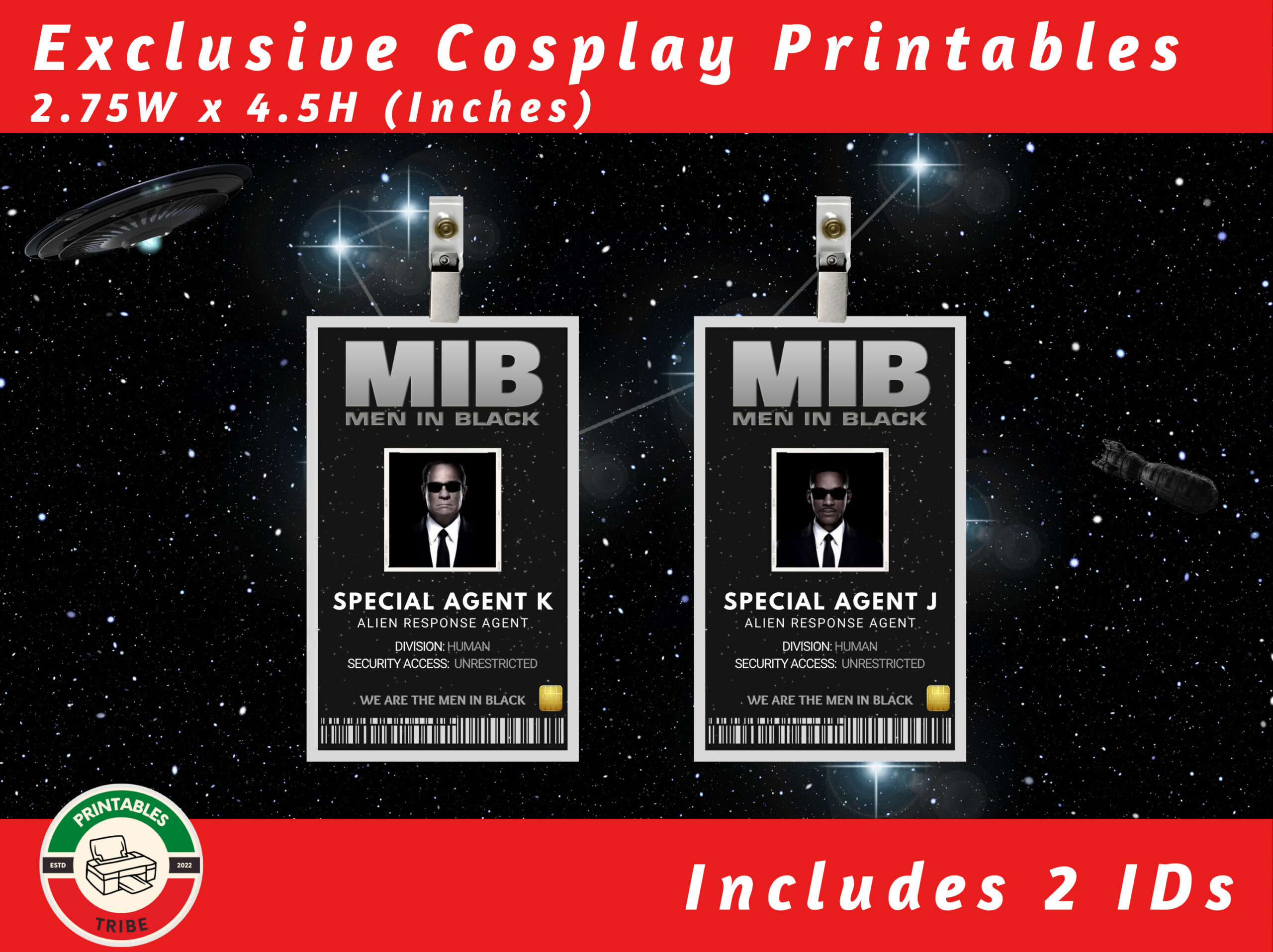 Men In Black Printable Id Badges | Mib Agent Id Badge | Office Parties | Men In Black Suits Id Card| Pretend Play | Cosplay | Fantasy Play within Badge Creator Free Printable Mib Badge Template