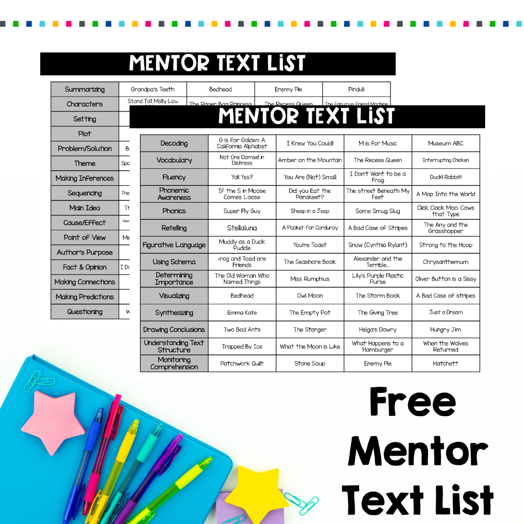 Mentor Texts - Ciera Harris Teaching inside Free Printable Mentor Sentence