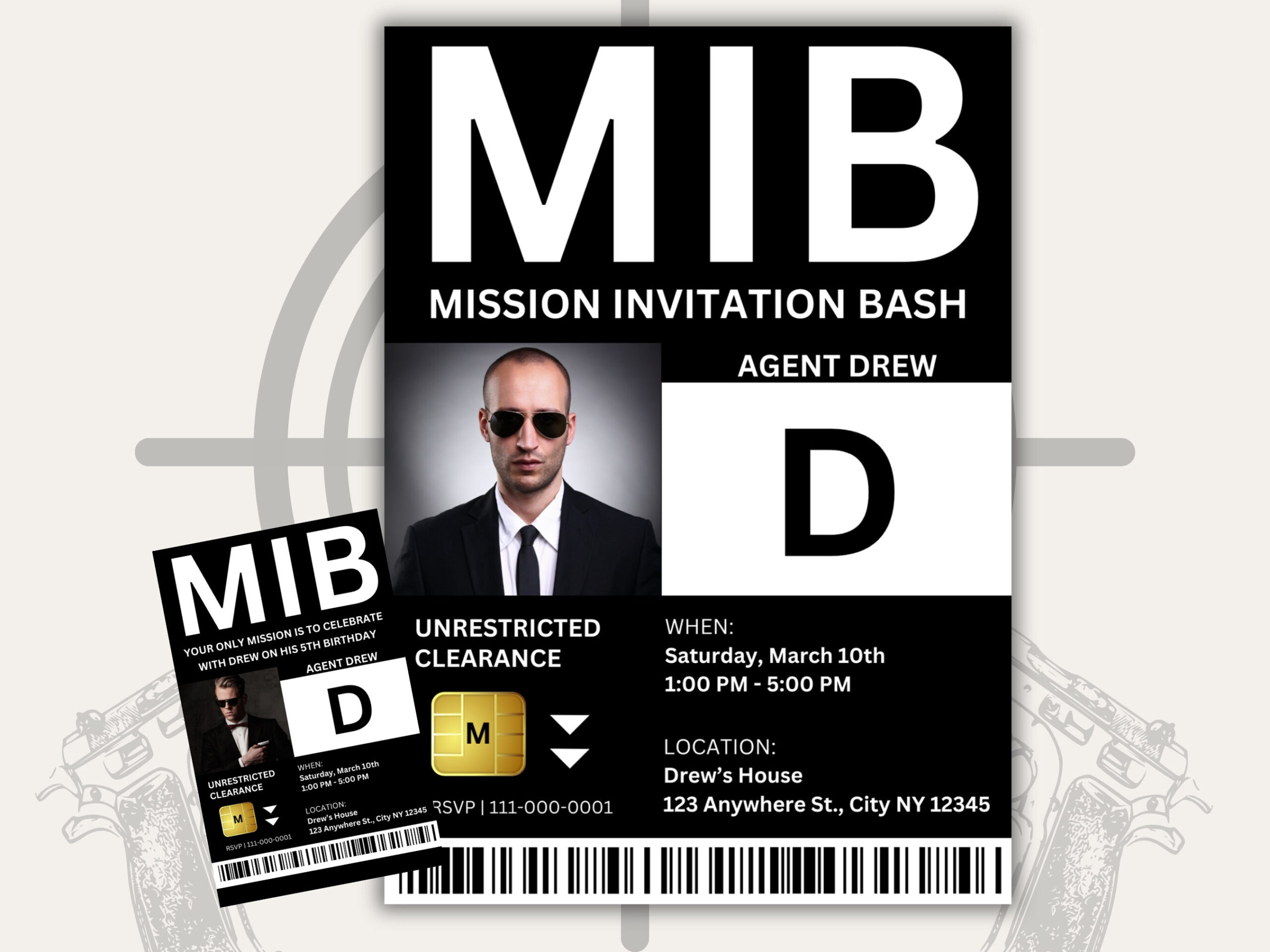 Mib Id Vorlage, Druckbares Id Abzeichen Mib, Personalisierte with Free Printable Mib Badge Template