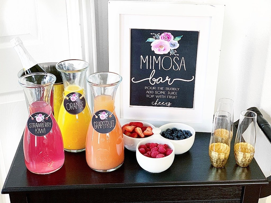 Mimosa Bar And Shower Printables for Mimosa Bar Sign Free Printable