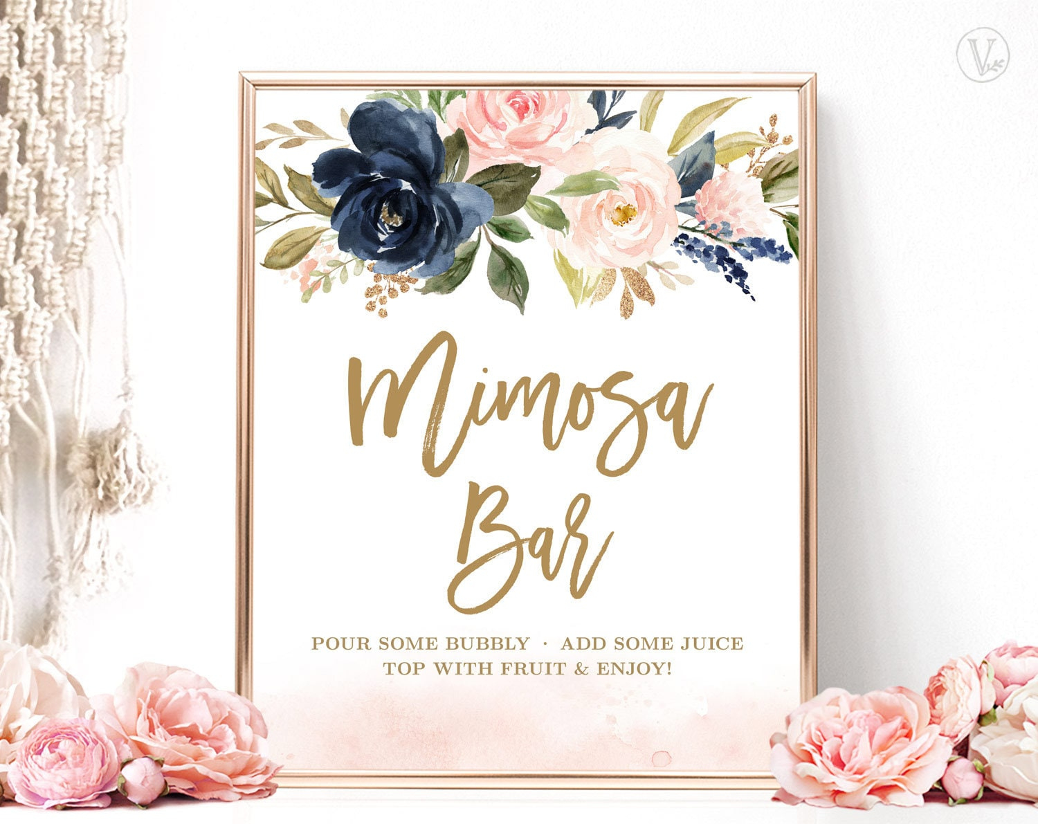 Mimosa Bar Sign, Printable Bridal Shower Sign, Bridal Shower for Mimosa Bar Signs Printable