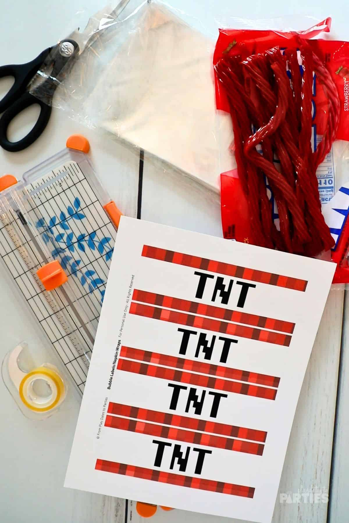 Minecraft Tnt Party Treats (Free Printable) with Minecraft Tnt Labels Free Printable