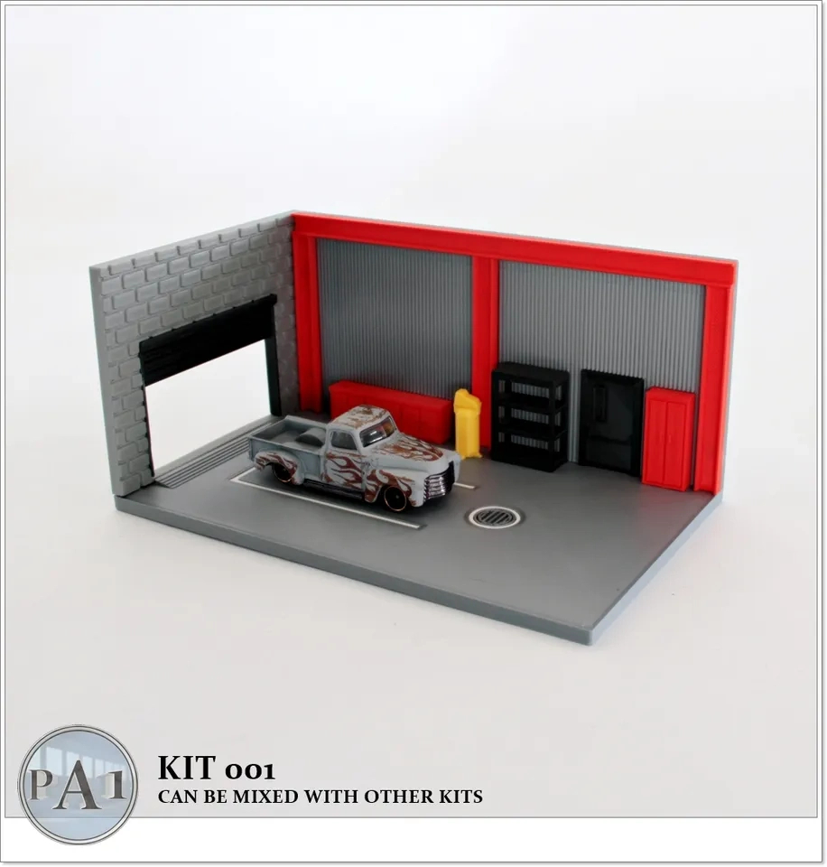 Mini Garage Diorama For 1/64 Scale Diecasts - Optimized For Fdm regarding Free Printable 1 64 Diorama