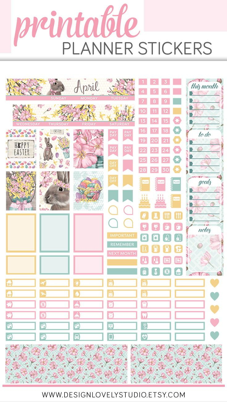 Mini Happy Planner April Stickers Kit, Printable April Monthly Kit with regard to Mini Happy Planner Free Printables