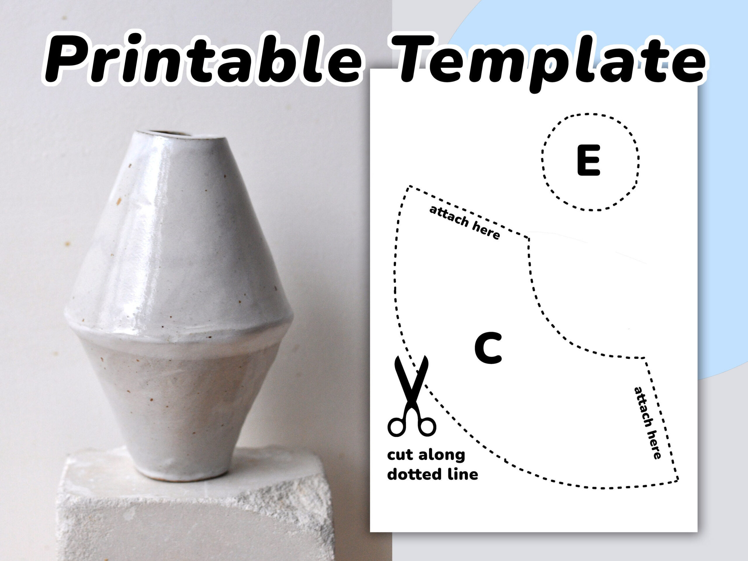 Minimal Vase // Slab Pottery Template // Keramikwerkzeug - Etsy.de with regard to Slab Pottery Free Printable Pottery Templates