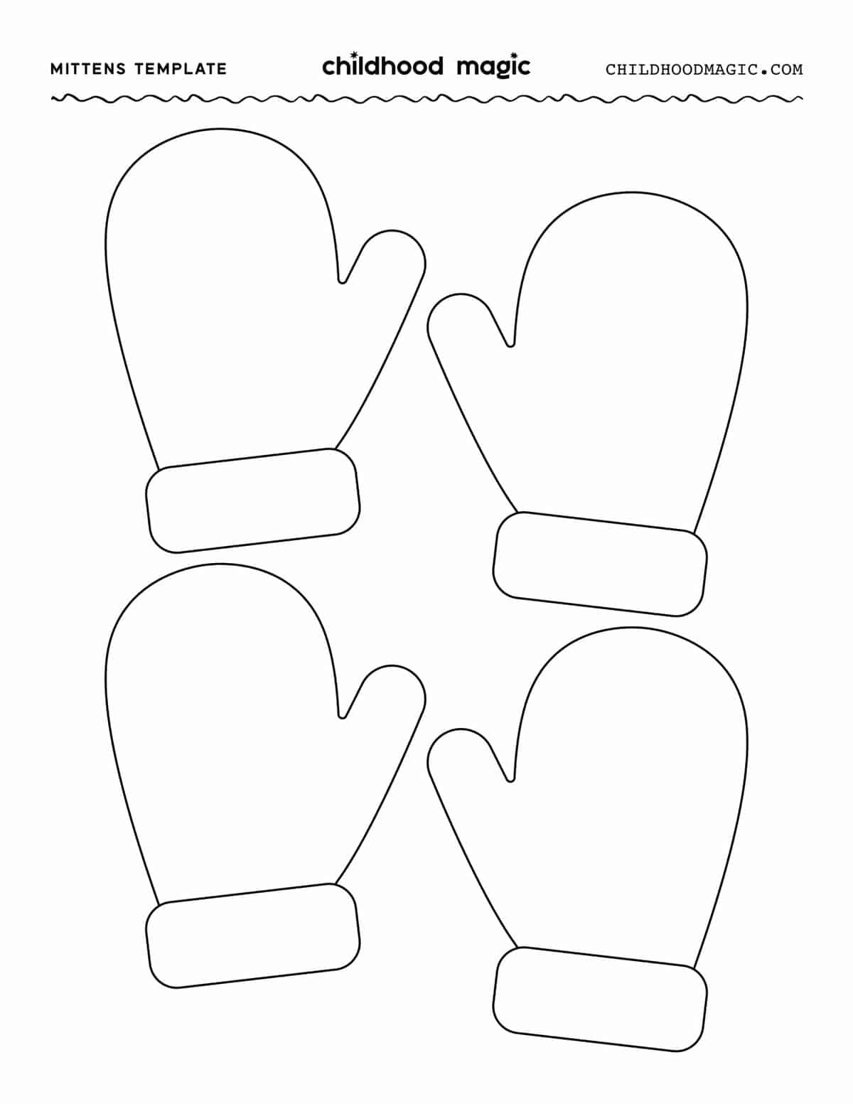 Mittens Template - Childhood Magic in Free Printable Printable Mitten Pattern