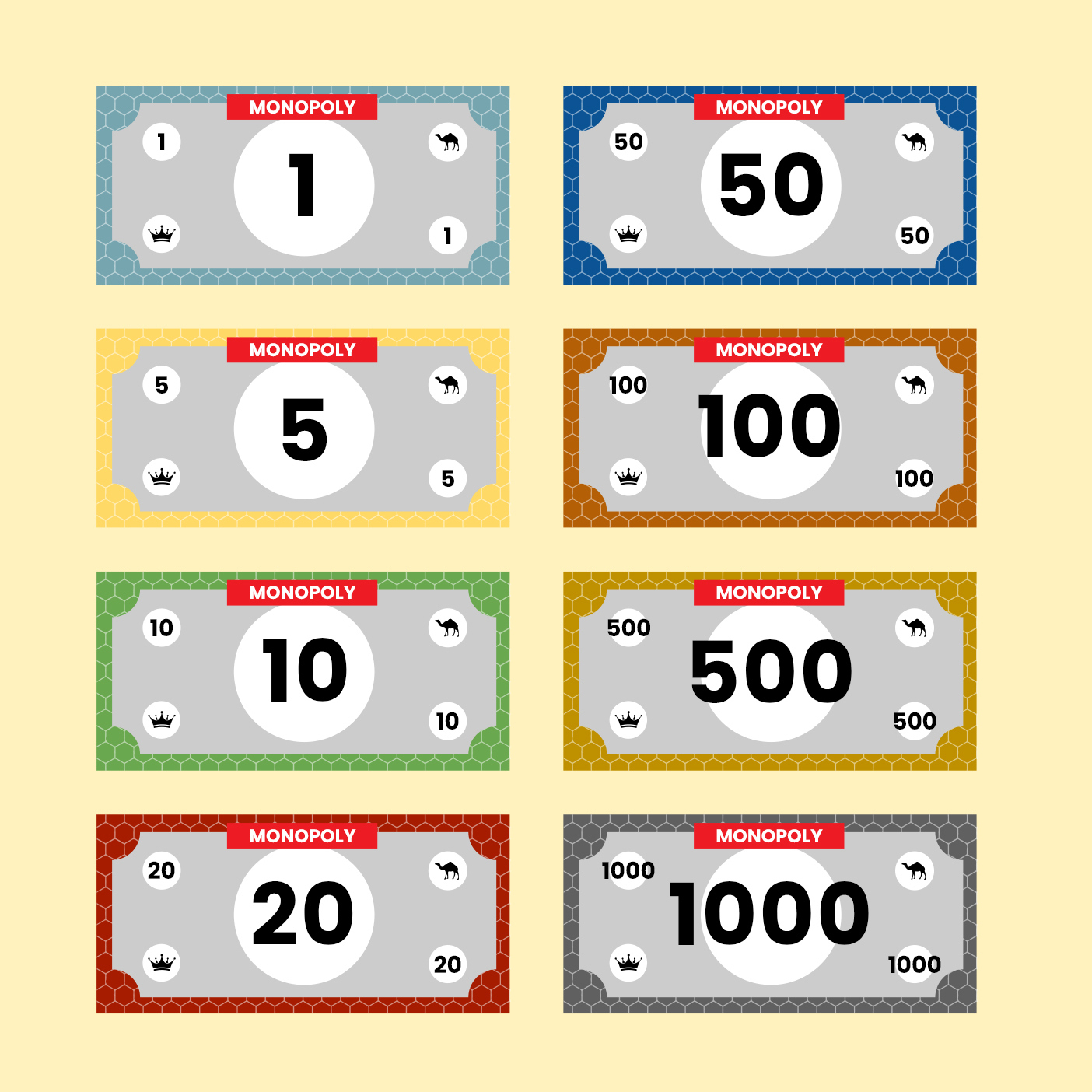 Monopoly Money Template In Psd, Illustrator, Pdf, Svg - Download pertaining to Free Printable Monopoly Money Printable
