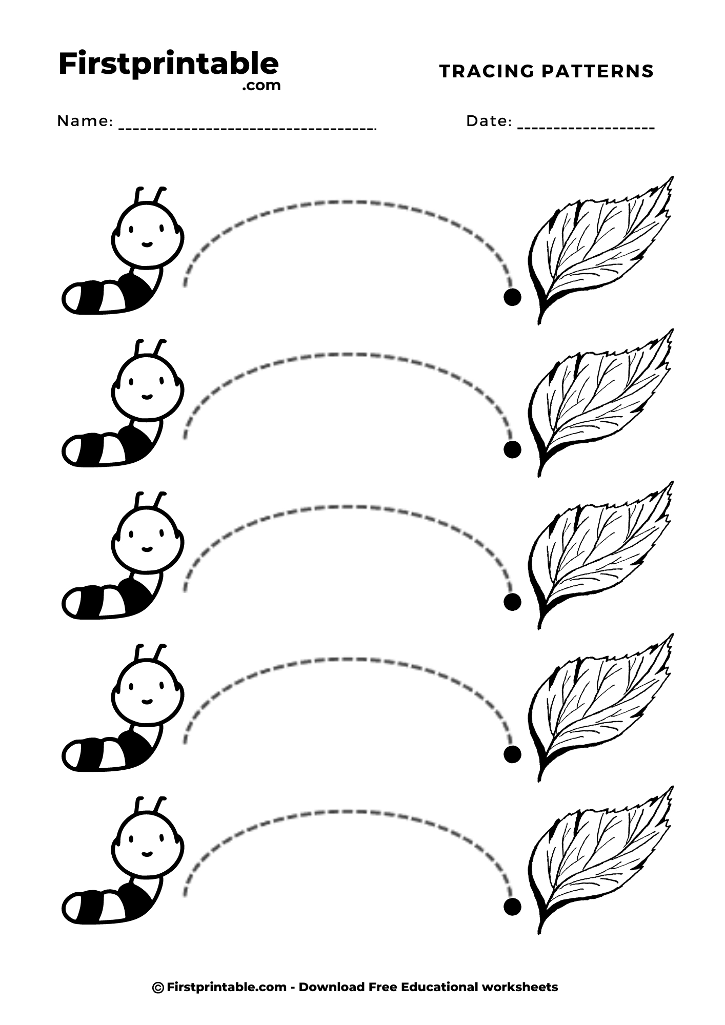 Montessori Practice Worksheet Pattern Curve Line - 2 Pages in Free Printable Montessori Worksheets