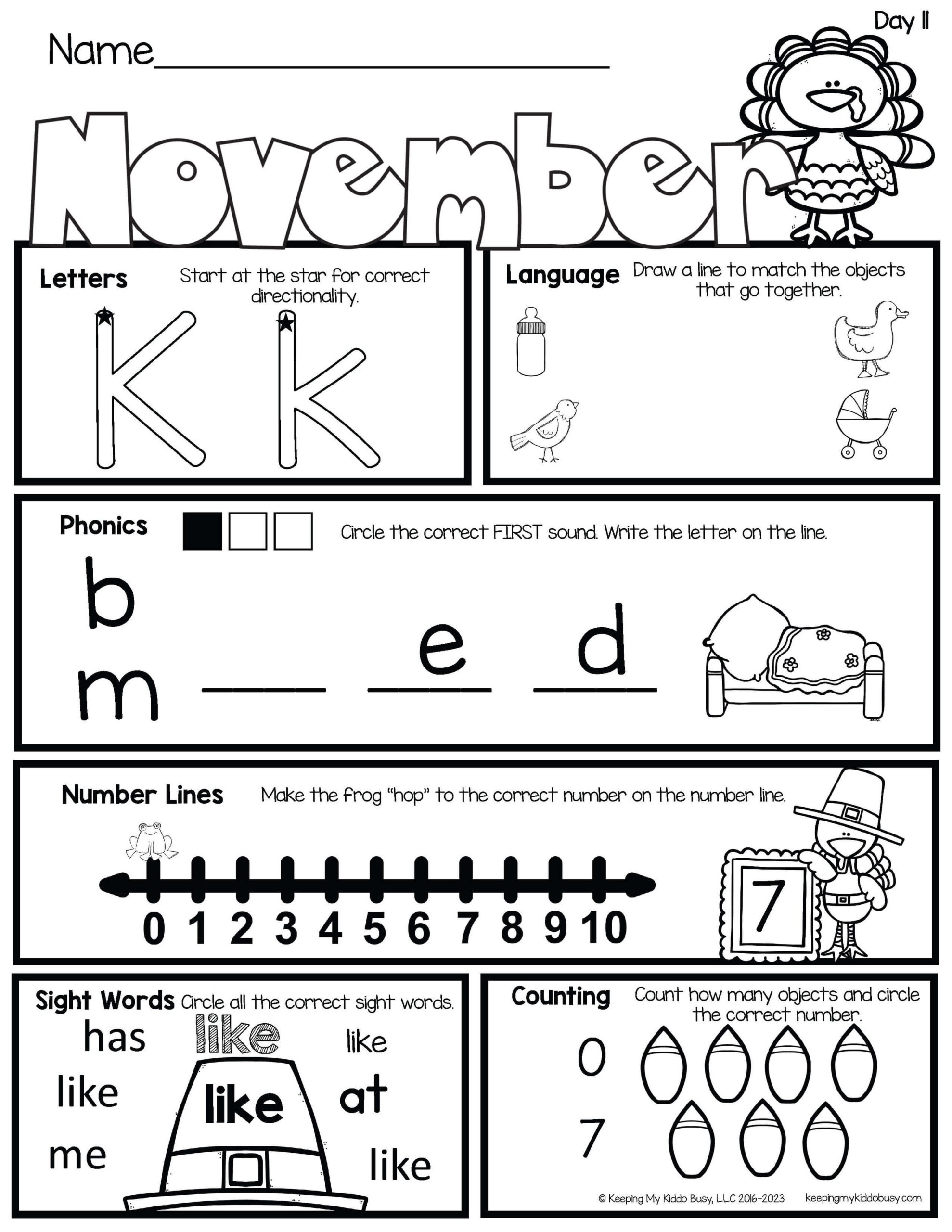 Morning Seat Work — Keeping My Kiddo Busy in Free Printable Morning Work For Preschoolers