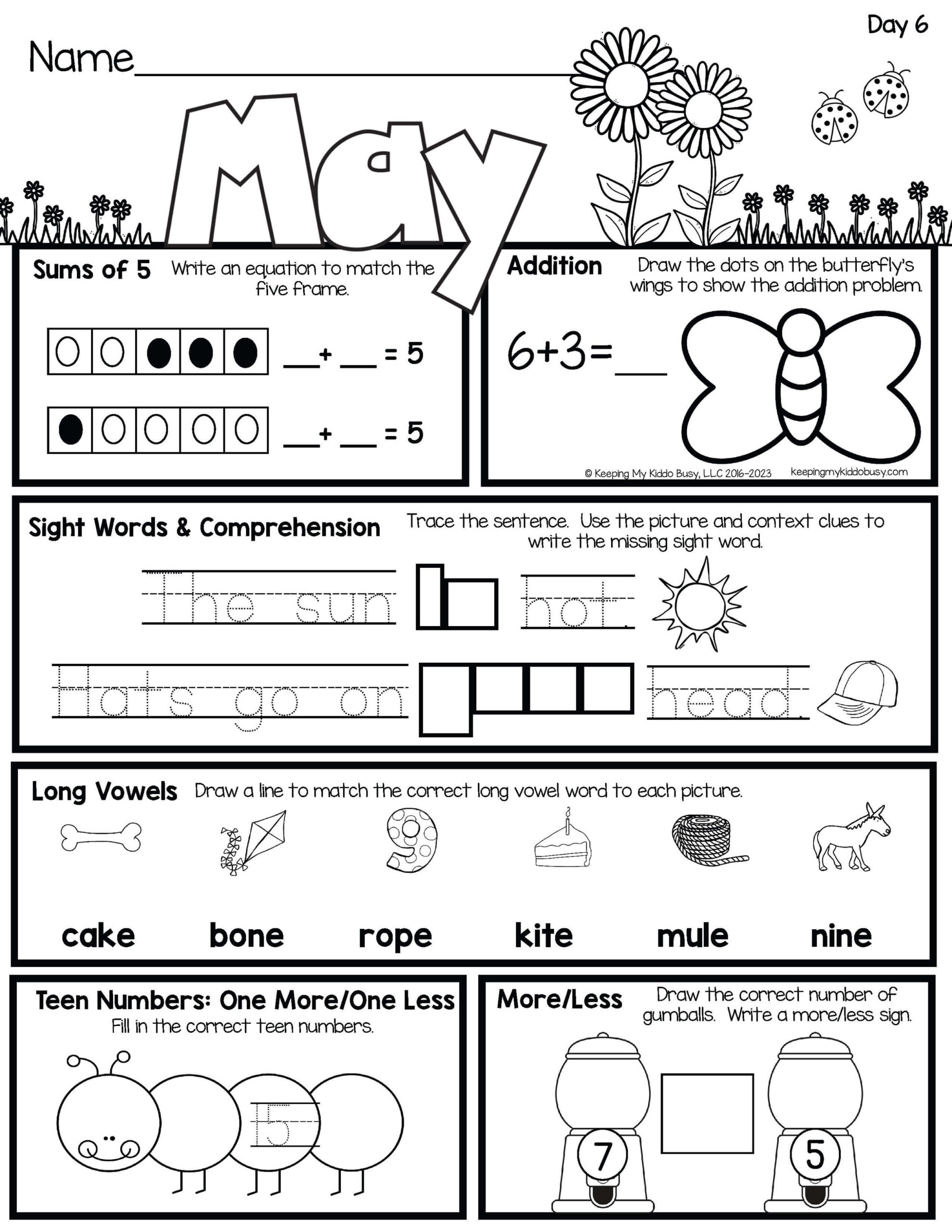 Morning Seat Work — Keeping My Kiddo Busy throughout Morning Work Free Printables