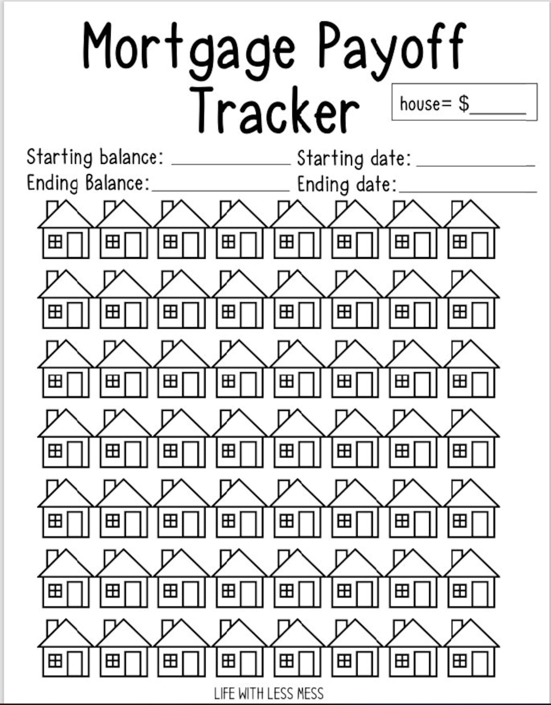 Mortgage Payoff Tracker Coloring Page - Digital Download - Etsy regarding Mortgage Payoff Tracker Free Printable