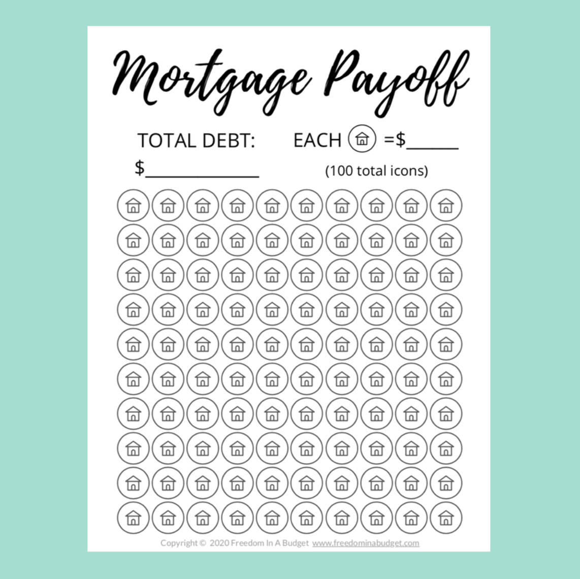 Mortgage Payoff Tracker Printable – Freedom In A Budget within Mortgage Payoff Tracker Free Printable