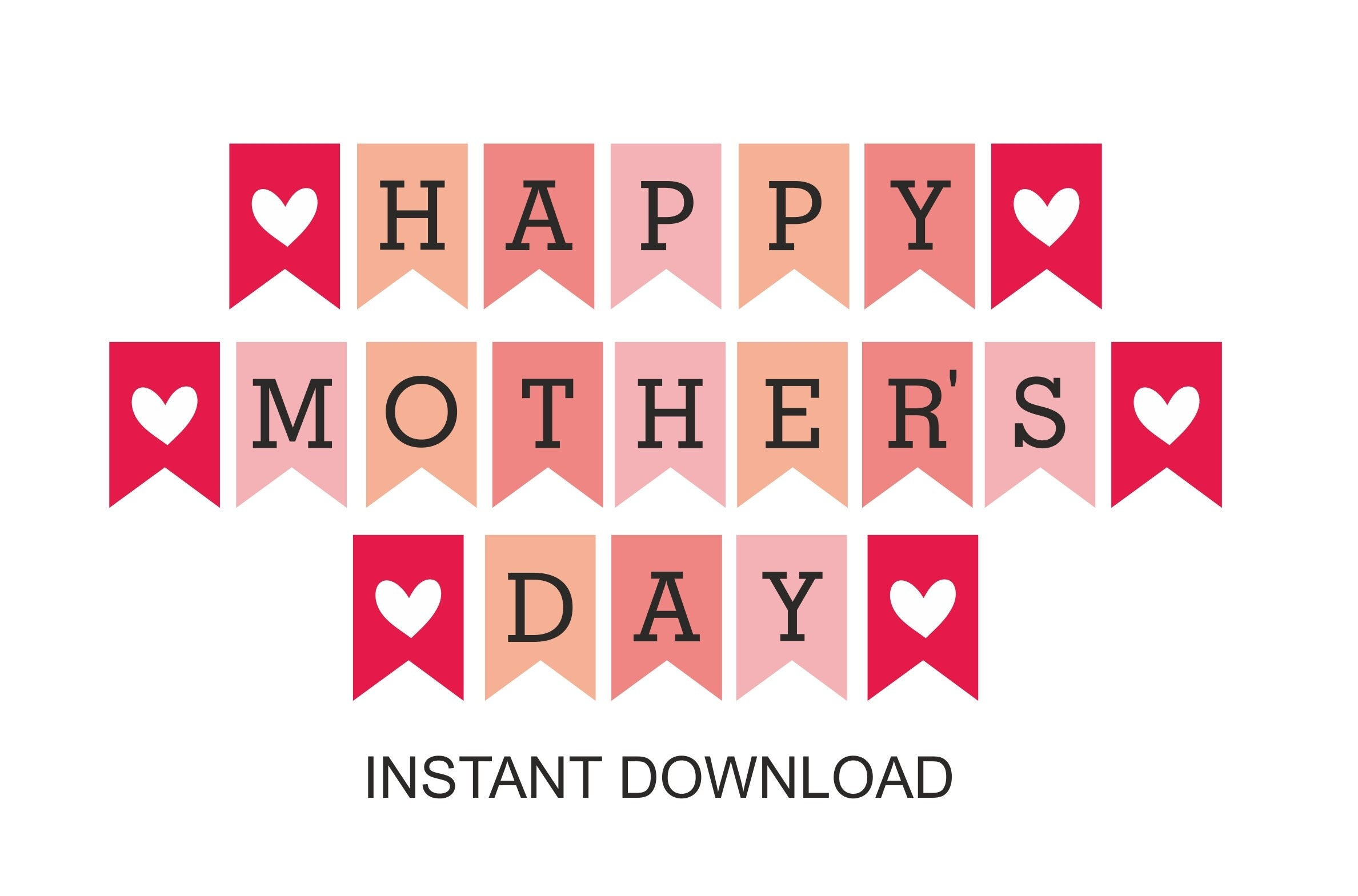 Mother&amp;#039;S Day Banner Printable / Gift For Mom / Printable Happy regarding Printable Mothers Day Banner