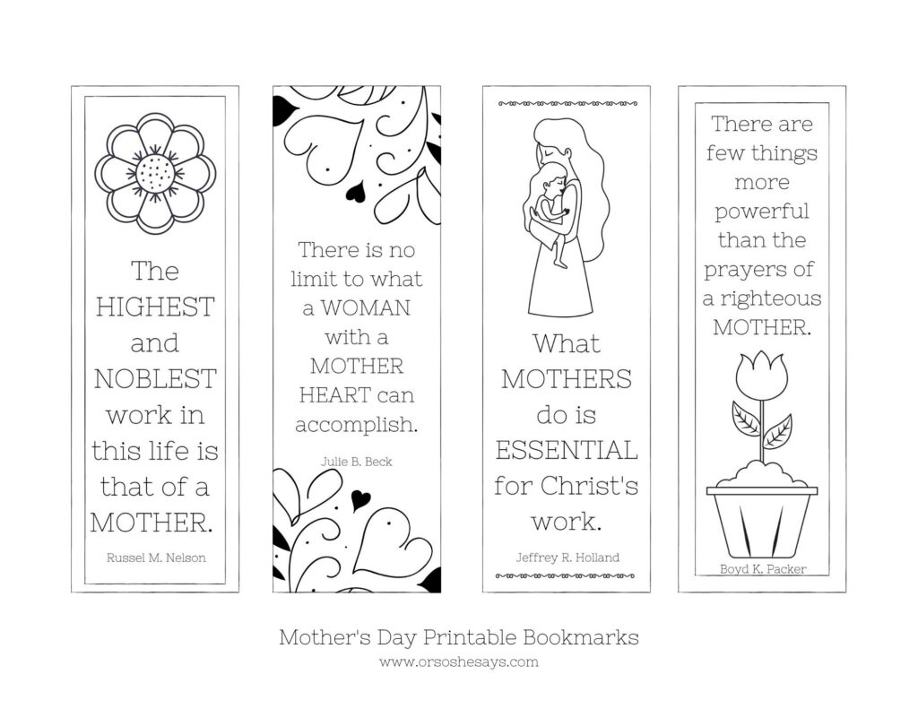 Mother&amp;#039;S Day Bookmark Printable ~ Ready To Color! - Or So She Says with regard to Free Printable Mother&amp;#039;S Day Bookmarks To Color