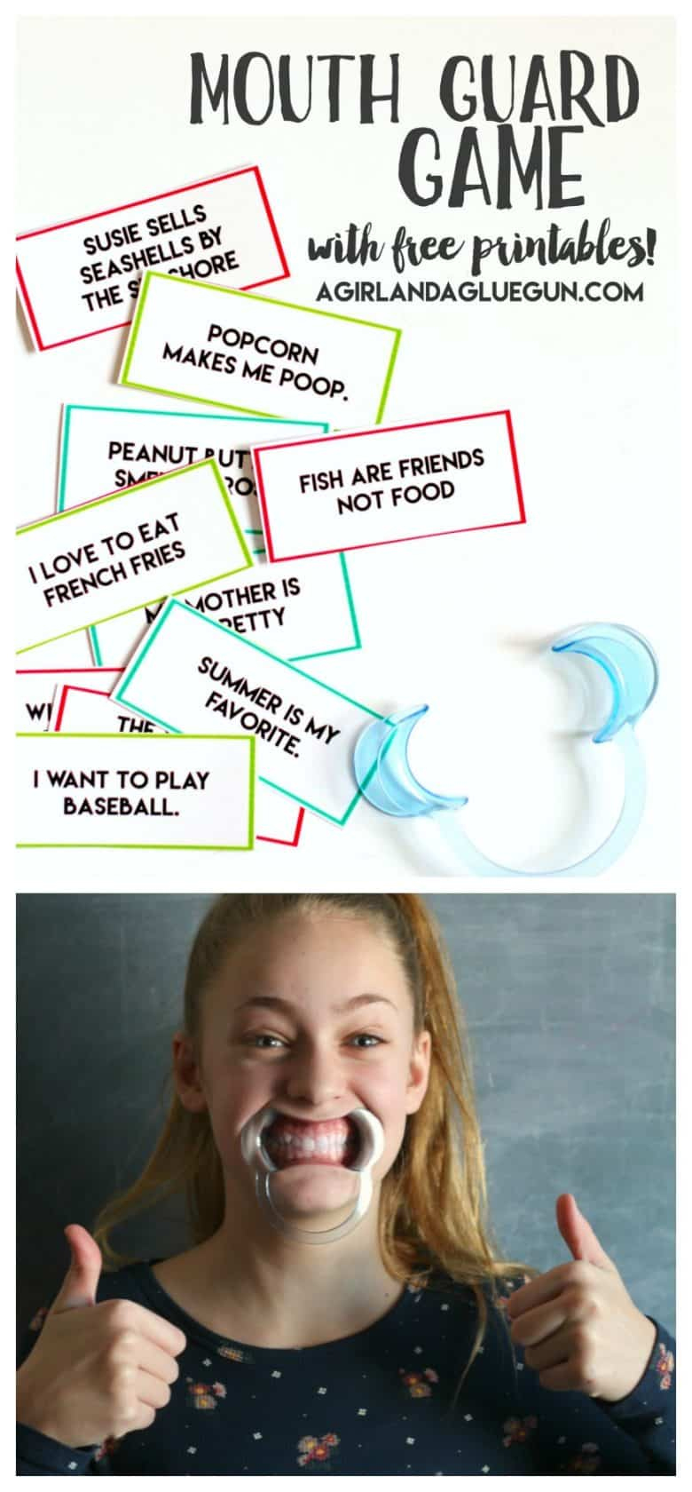 Mouth Guard Game With Free Printables! - A Girl And A Glue Gun for Watch Ya Mouth Game Phrases Free Printable