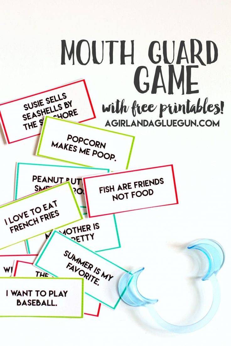 Mouth Guard Game With Free Printables! within Watch Ya Mouth Game Phrases Free Printable