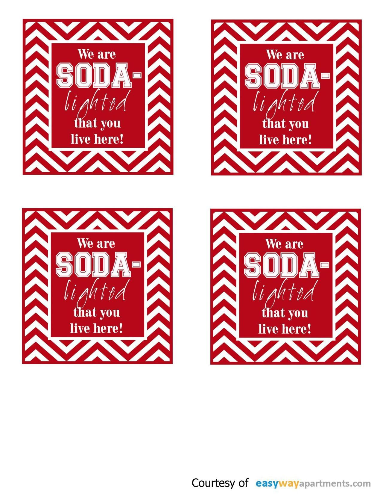 Move In Gift |We&amp;#039;Re Soda-Lighted That You Live Here! intended for Soda Lighted Free Printable