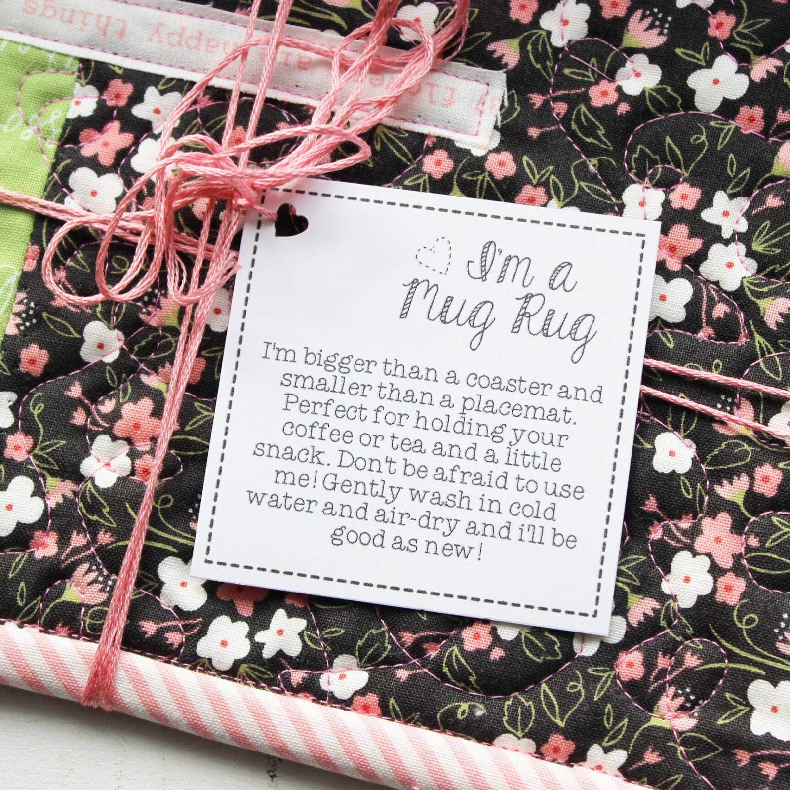 Mug Rug Printable Tags | Amista Baker intended for Mug Rug Poem Free Printable