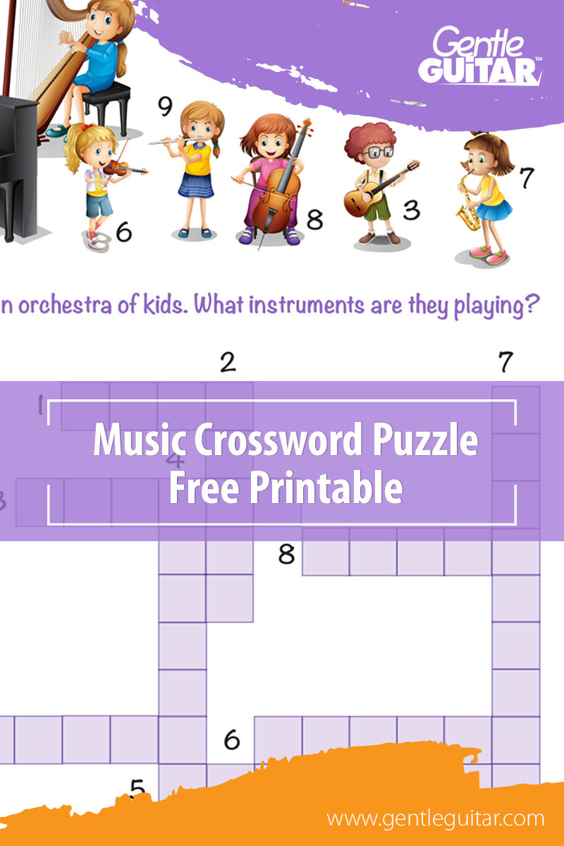 Music Crossword Puzzles Printable - Orchestra Kids • Gentle Guitar™ within Music Crossword Puzzle Printable