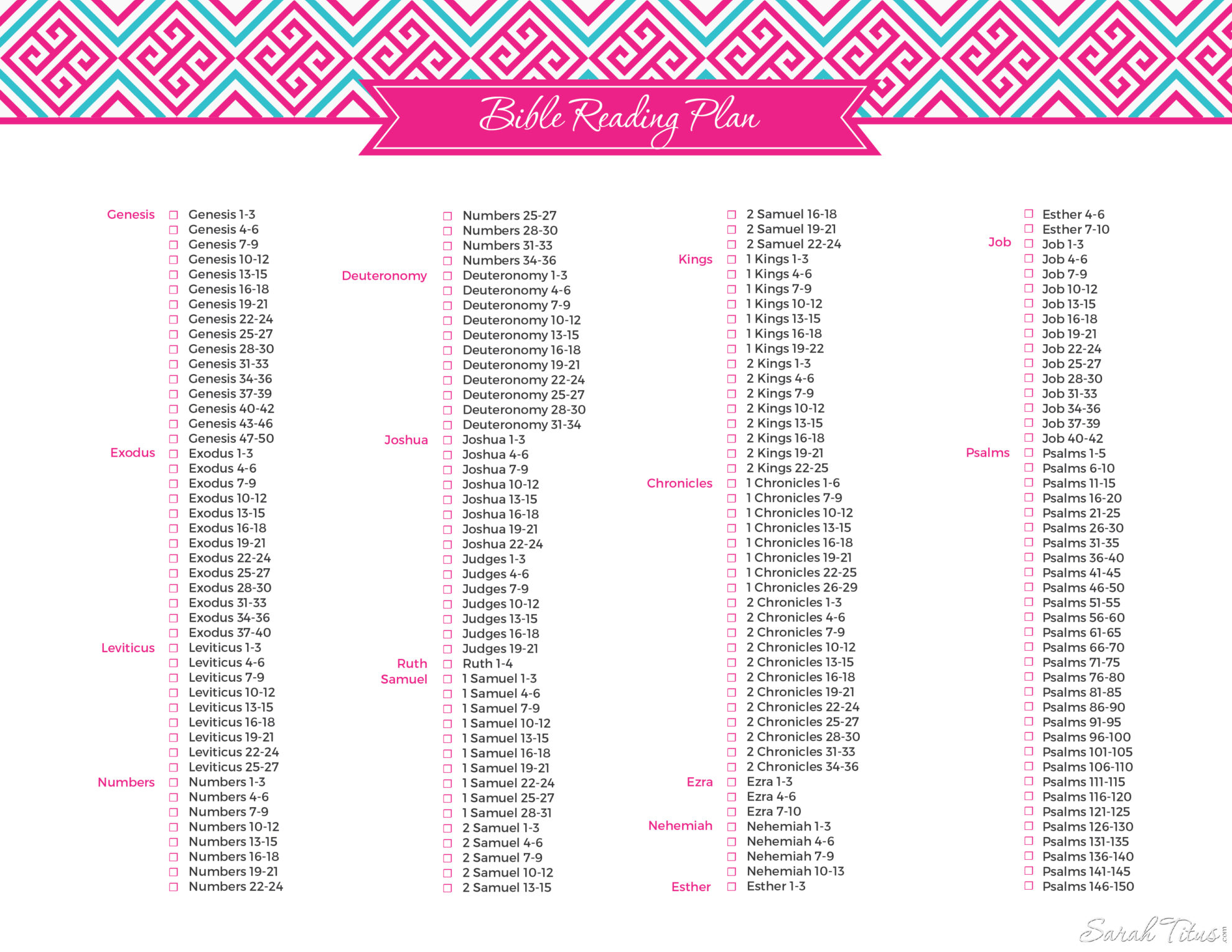 Must Have: Bible Reading Plan - Sarah Titus with Free Bible Reading Plans Printable