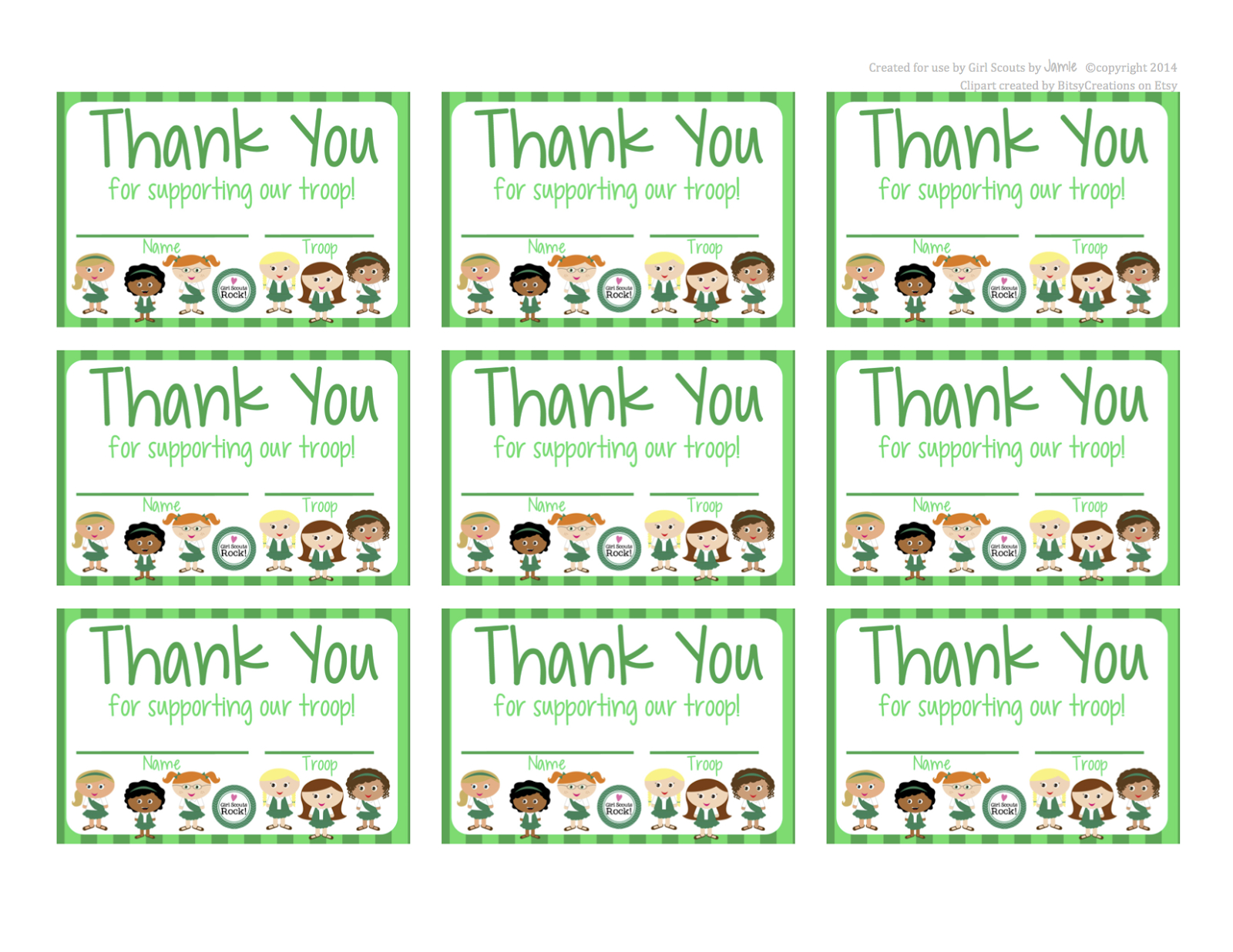 My Fashionable Designs: Girl Scouts - Free Printable Thank You Cards with Girl Scout Cookie Thank You Notes Printable Free