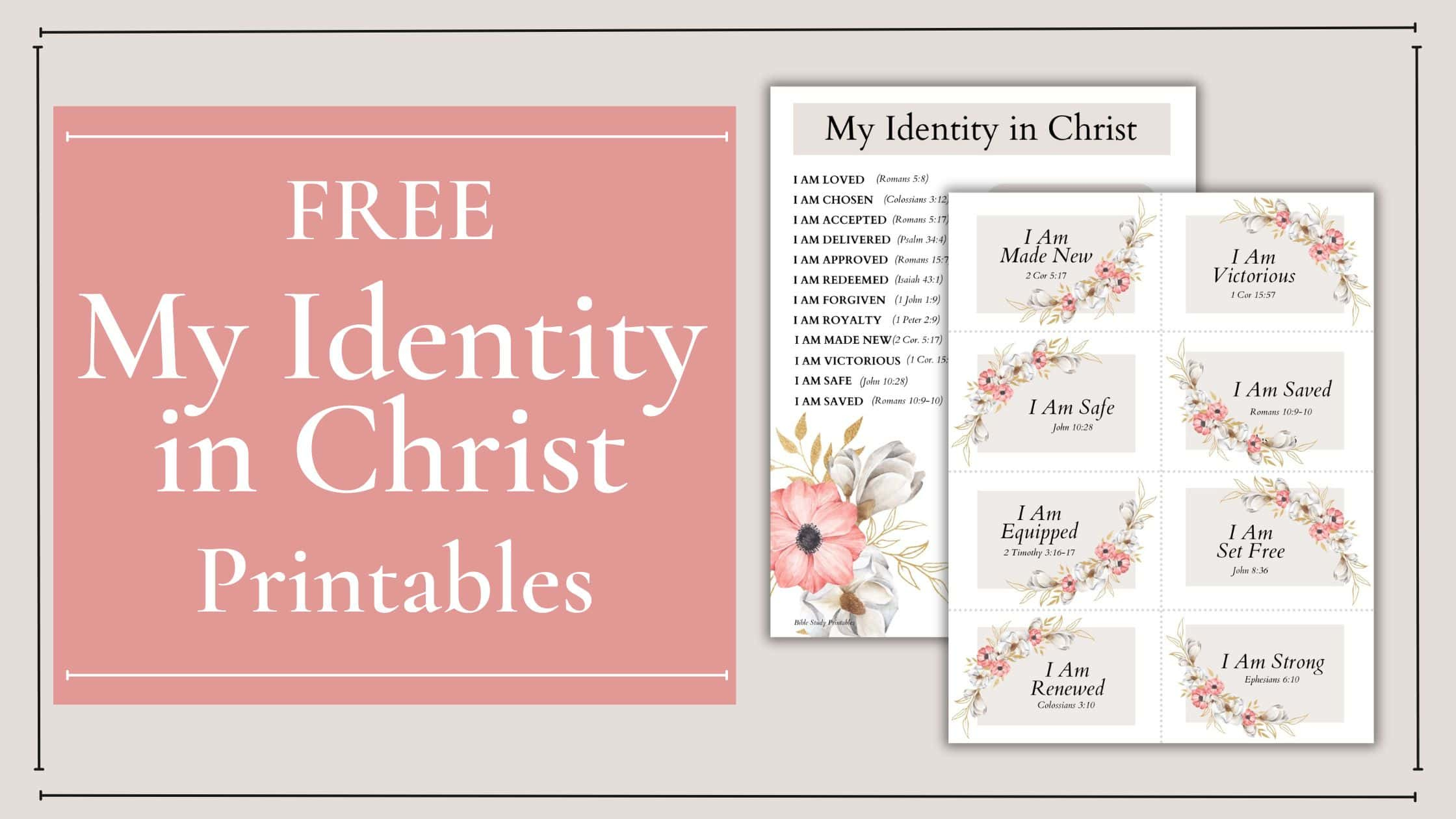 My Identity In Christ Printables intended for My Identity In Christ Printable