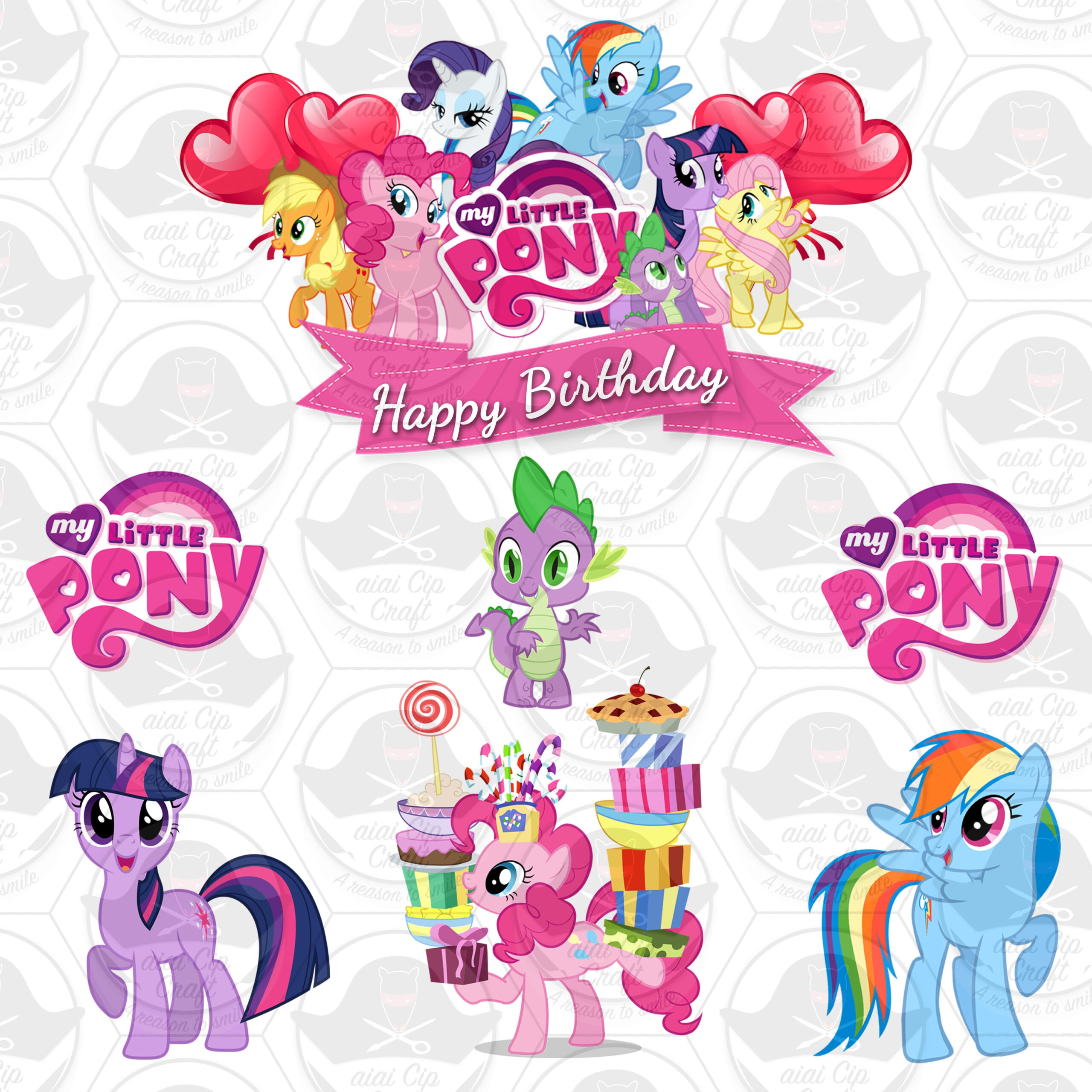 My Little Pony Cake Topper Digital Template - Etsy Ireland for Print Little Pony Cake Topper Printable